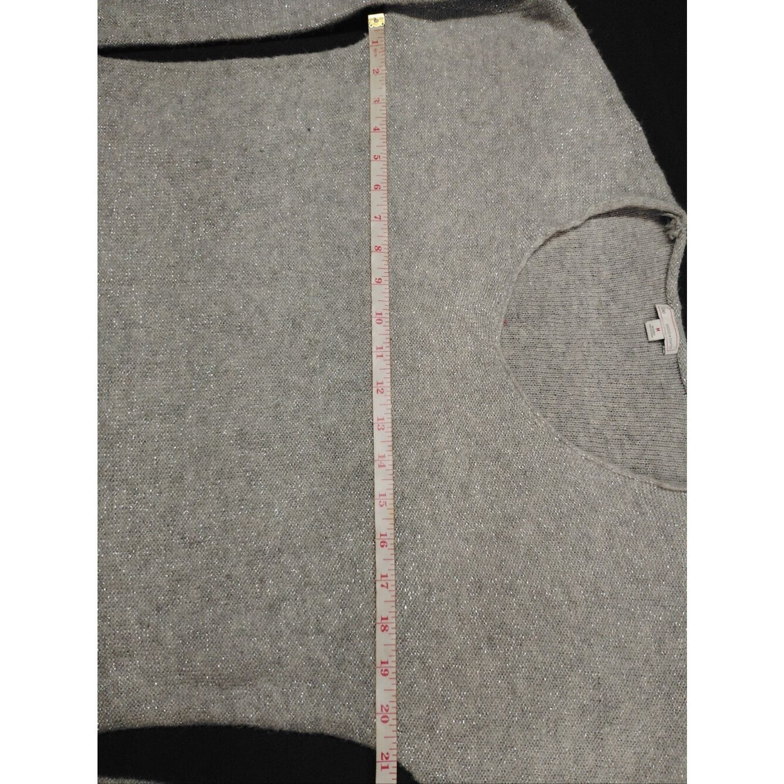 Gap GAP Light Gray Sparkle V-Neck Sweater Size M / US 6-8 / IT 42-44 - 3 Thumbnail