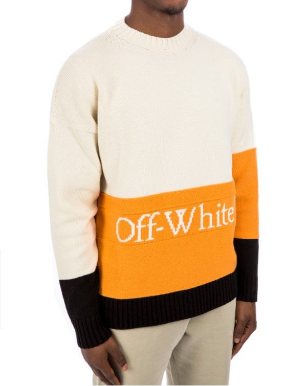 Off-White OFF-WHITE knit color block crewneck wool sweater. Size M. Size US M / EU 48-50 / 2 - 13 Thumbnail