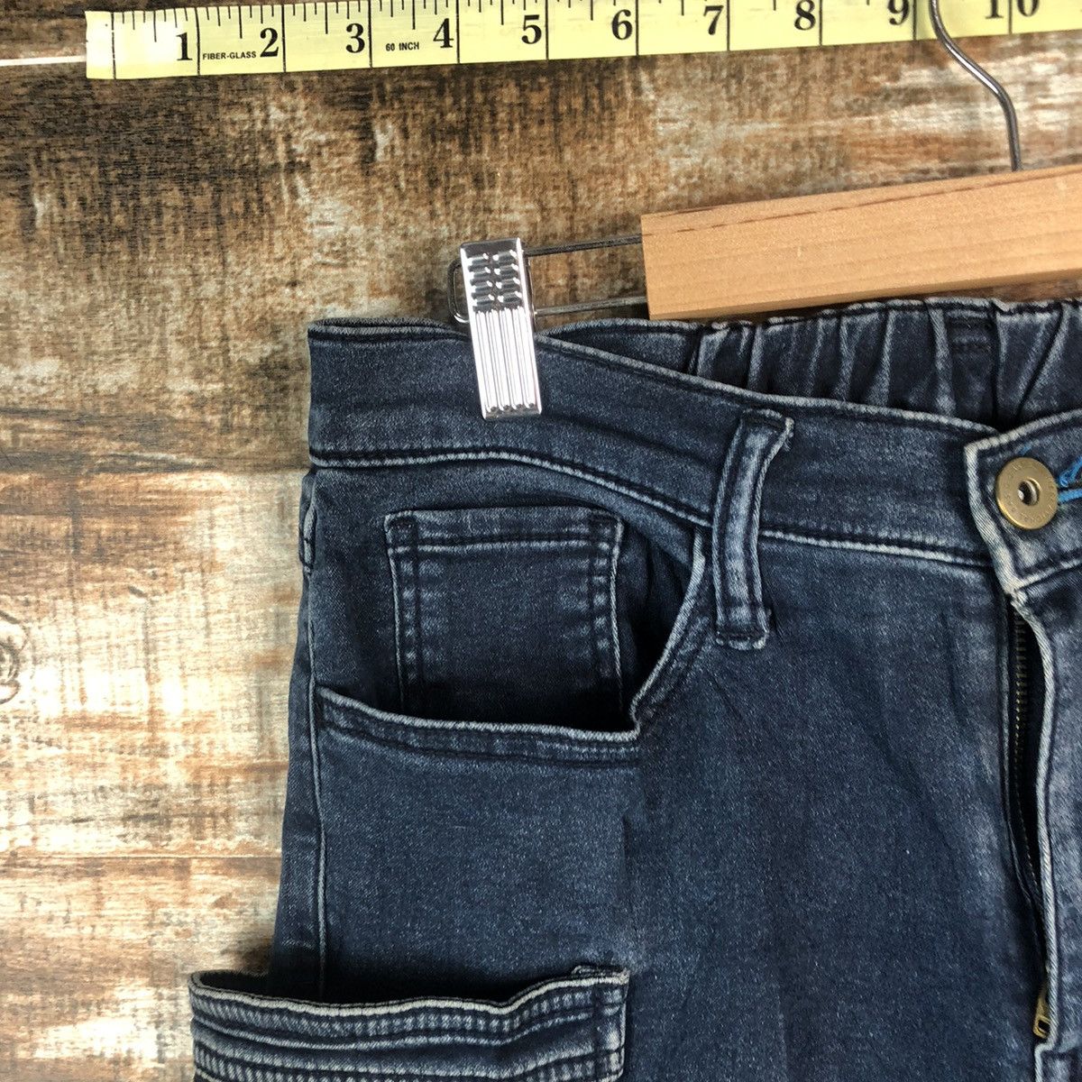 Japanese Brand Fieldcore Japanese utility tactical Blue Denim Pants #A2094 Size US 32 / EU 48 - 7 Thumbnail