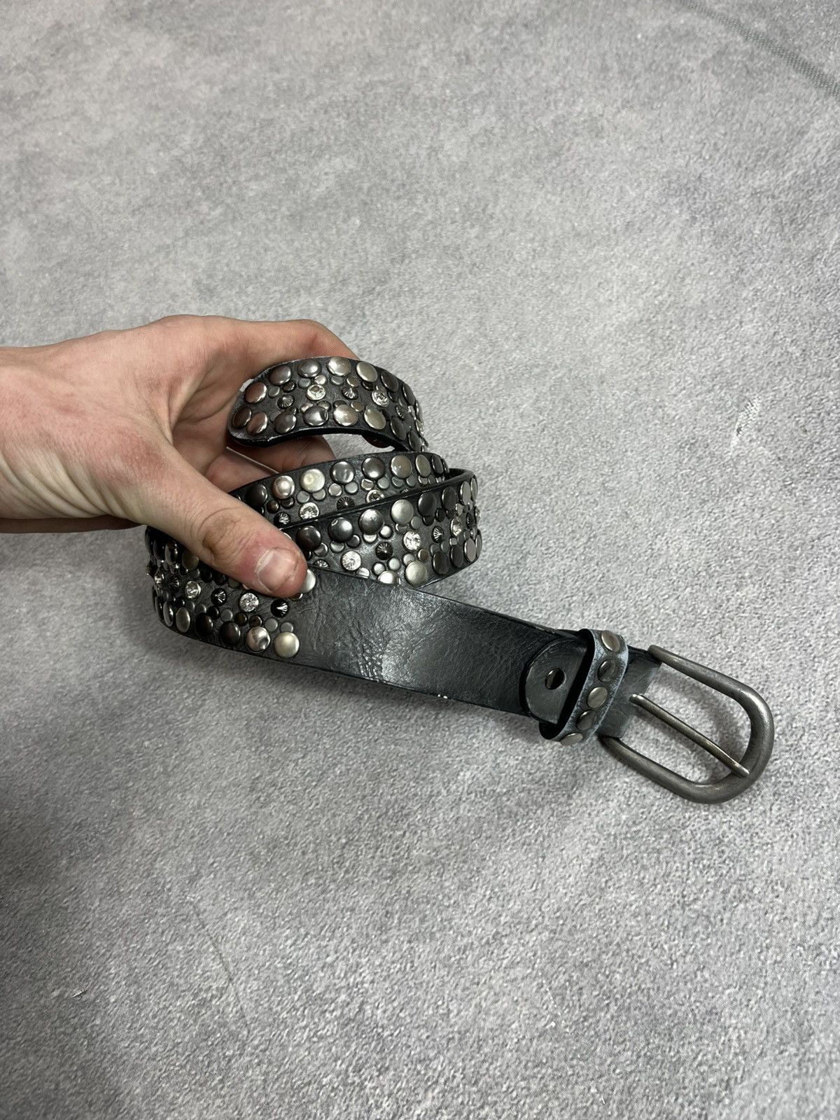 Japanese Brand Vintage Balenciaga Style Japanese Punk Leather Belt 90s Size ONE SIZE - 3 Thumbnail