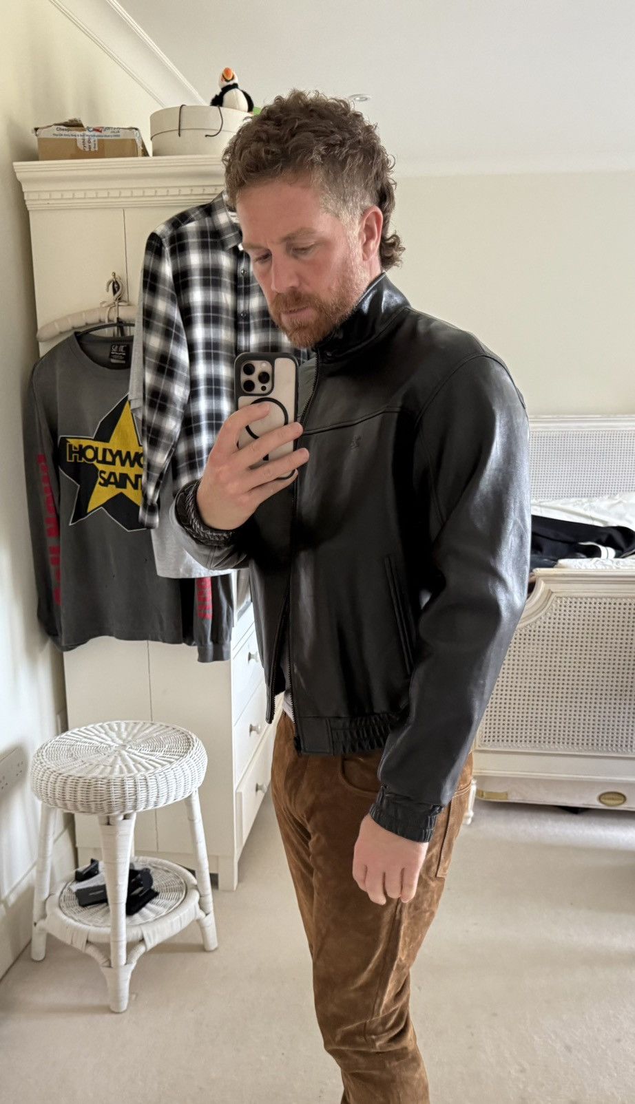 Celine FW24 Celine logo Triomphe leather tracksuit jacket 54 Hedi Size US L / EU 52-54 / 3 - 10 Thumbnail