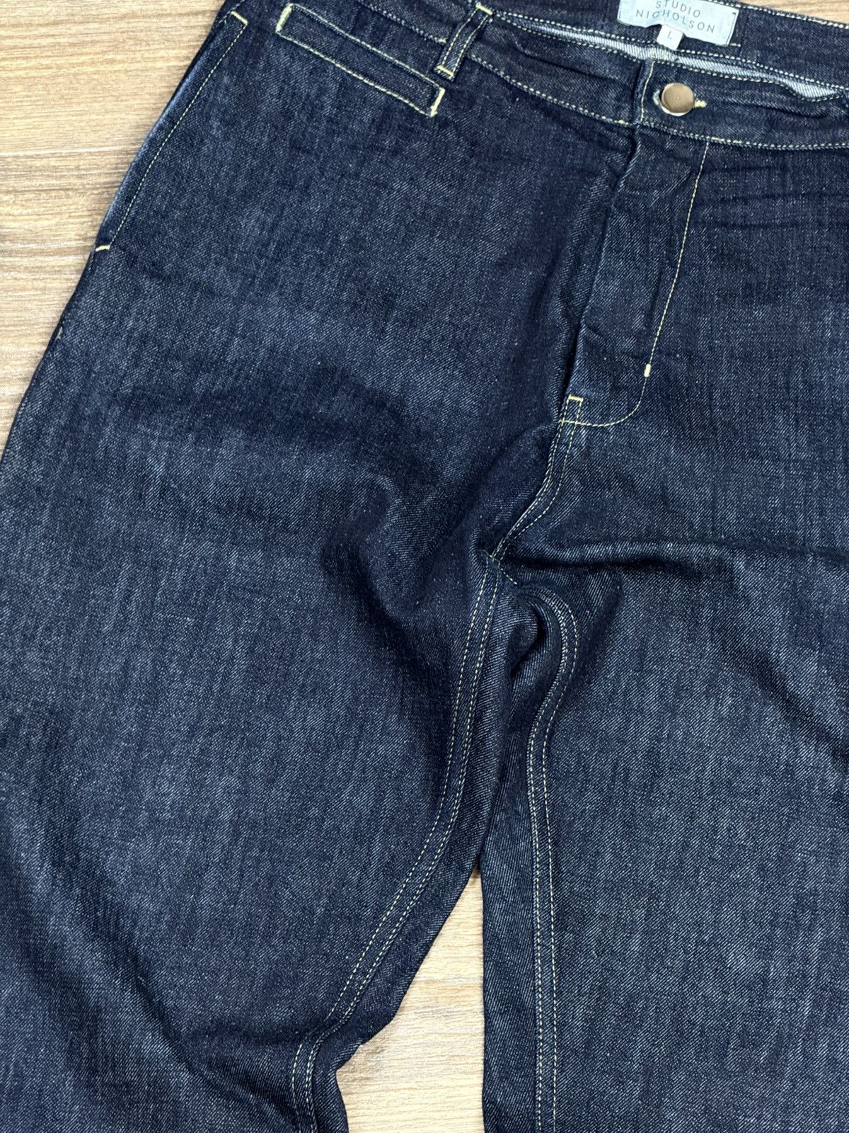 Studio Nicholson Studio Nicholson Bill SNM 102 Selvedge Blue Japanese Pants Size US 33 - 4 Thumbnail