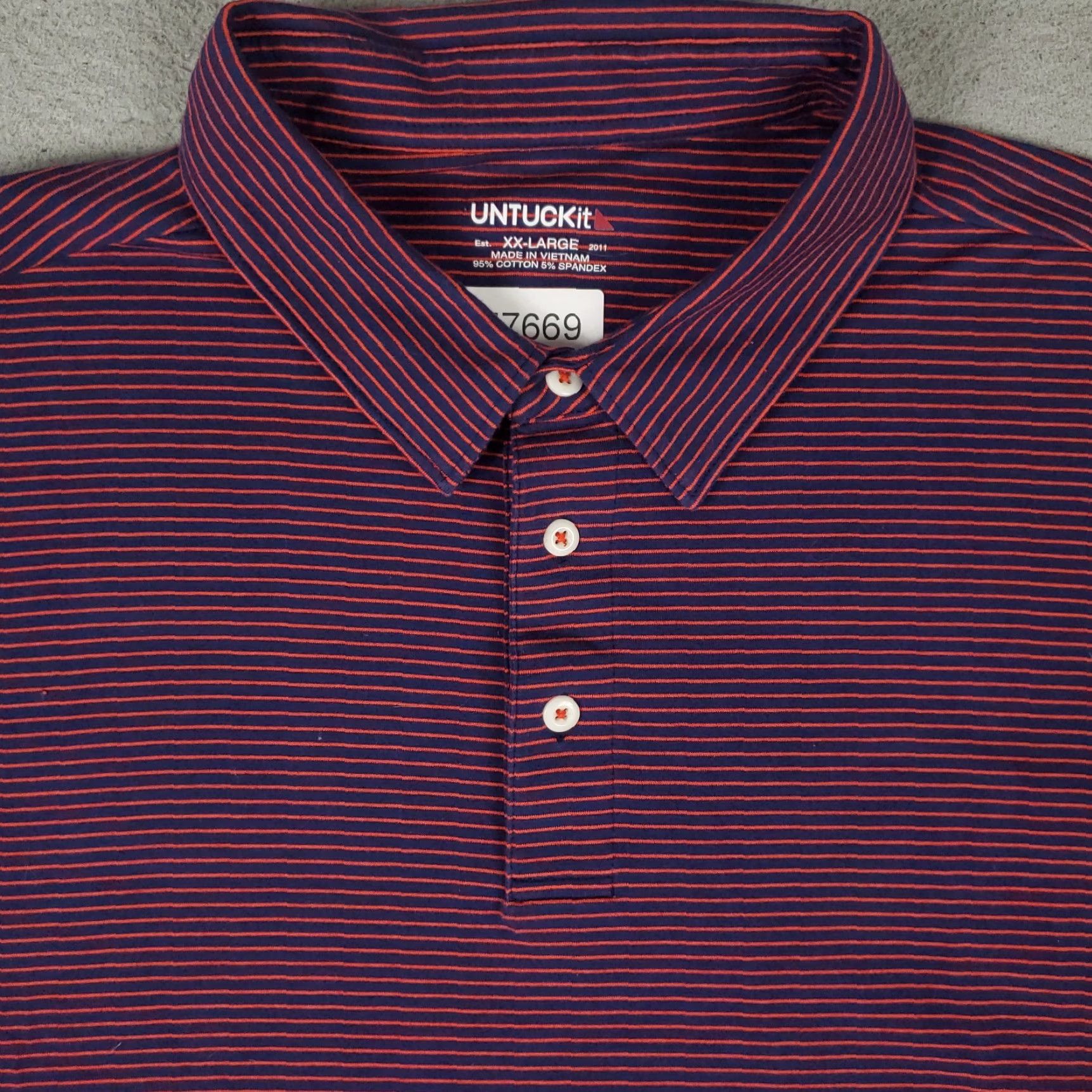 UNTUCKit UNTUCKit Polo Shirt Mens 2XL Red Striped Button-Front Casual Golf Shirt Adult Polo by UNTUCKit Men’s Size 2XL Red Striped Polo Shirts Sportswear Size US XXL / EU 58 / 5 - 2 Thumbnail