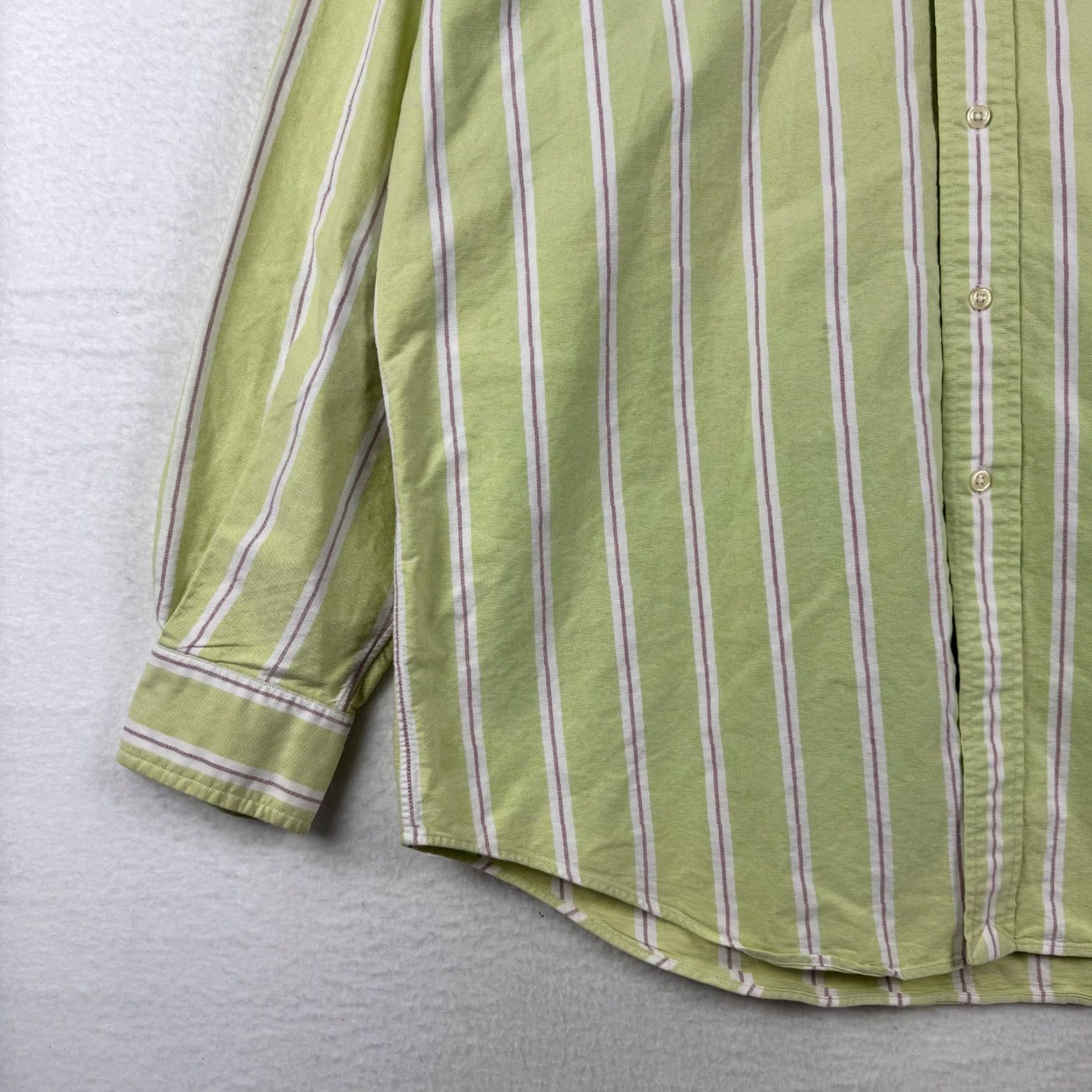 Ralph Lauren Ralph Lauren Men's Large Classic Fit Long Sleeve Button-Up Green Pink Striped Shirt Size US L / EU 52-54 / 3 - 2 Thumbnail