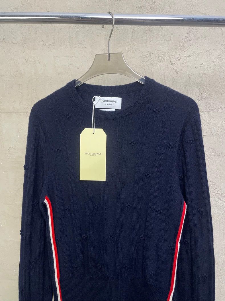 Thom Browne Thom browne Dark blue striped flower jacquart side colorful Size US XXS / EU 40 - 3 Thumbnail