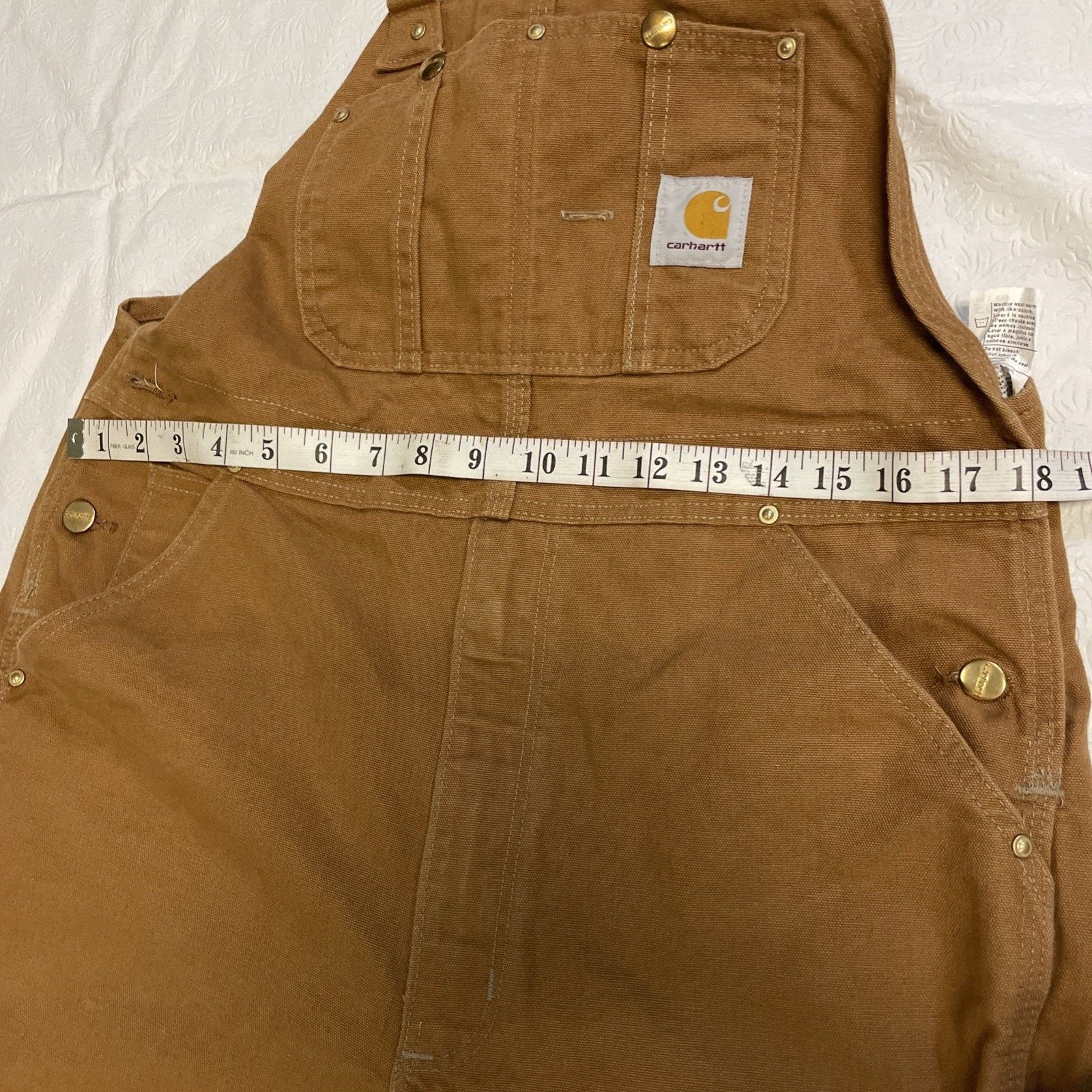 Carhartt Carhartt Mens Bib Work Overalls 36x30 Relaxed Fit Brown Size US 36 / EU 52 - 5 Thumbnail