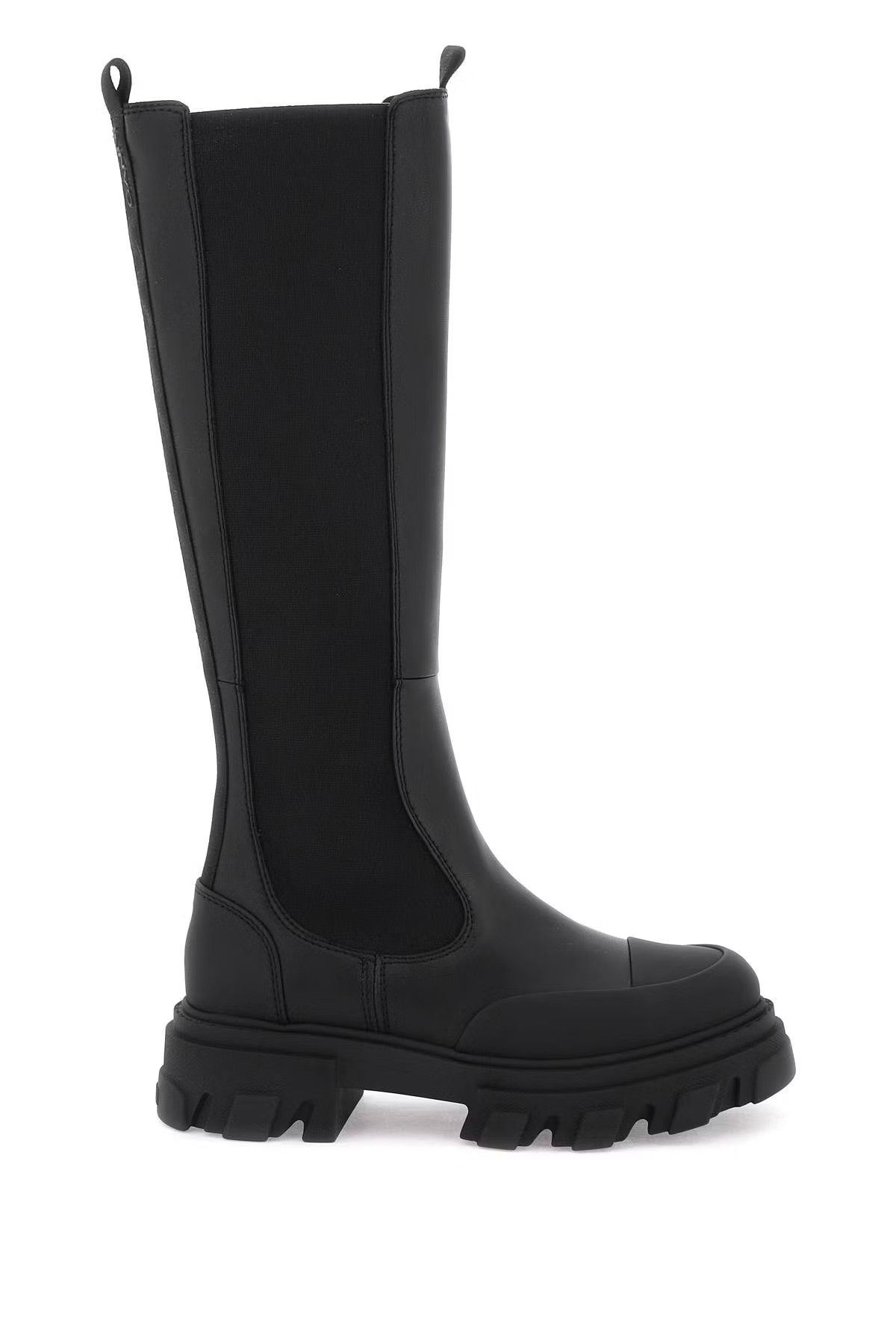 image of Ganni O1S22I1N0524 Cleated Hi Chelsea Boots In Black, Women's (Size 11)