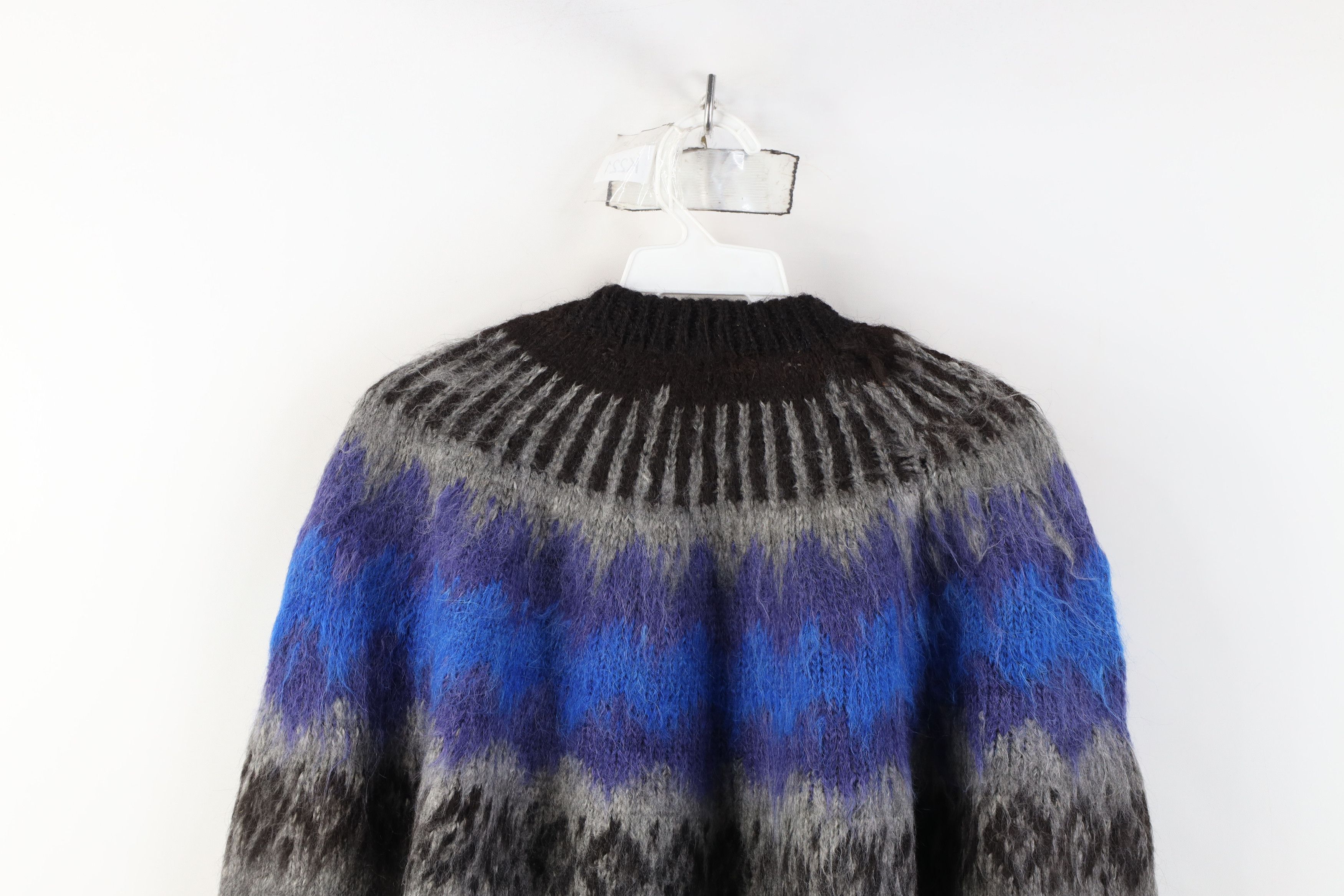 Vintage Vintage 90s Streetwear Shag Fair Isle Knit Crewneck Sweater Size XL / US 12-14 / IT 48-50 - 12 Thumbnail