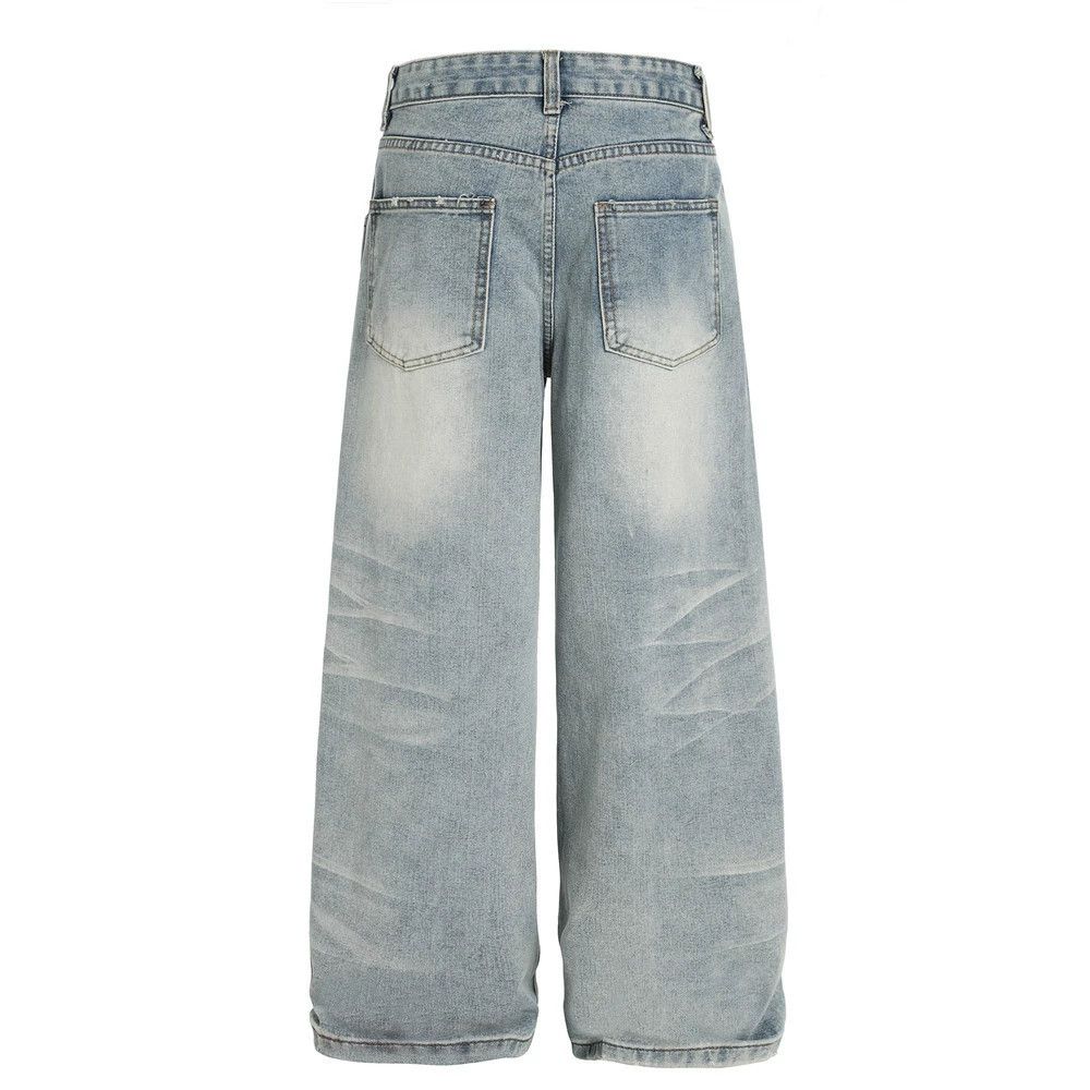 Japanese Brand Men's loose wide-leg punk washed gradient jeans Size US 32 / EU 48 - 2 Thumbnail