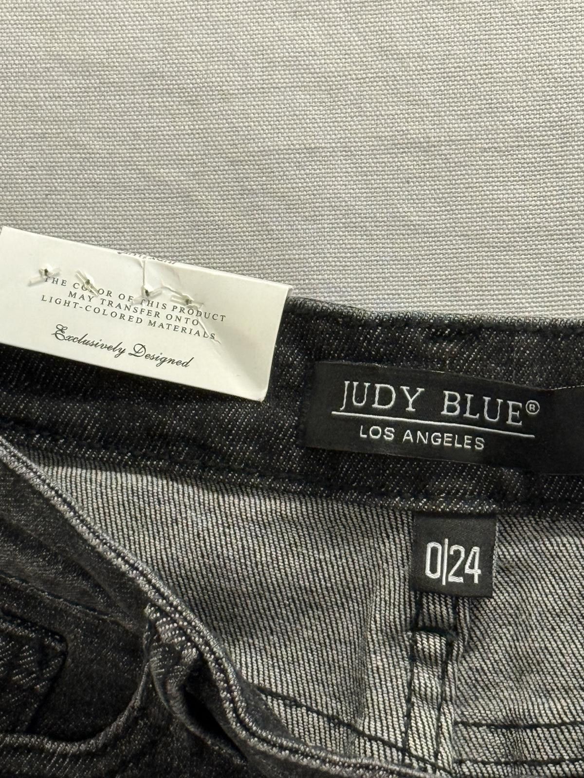 Other Judy Blue Jeans High Waist Washed Black Button Wide Leg 0/24 Size 24" / US 00 / IT 34 - 4 Thumbnail