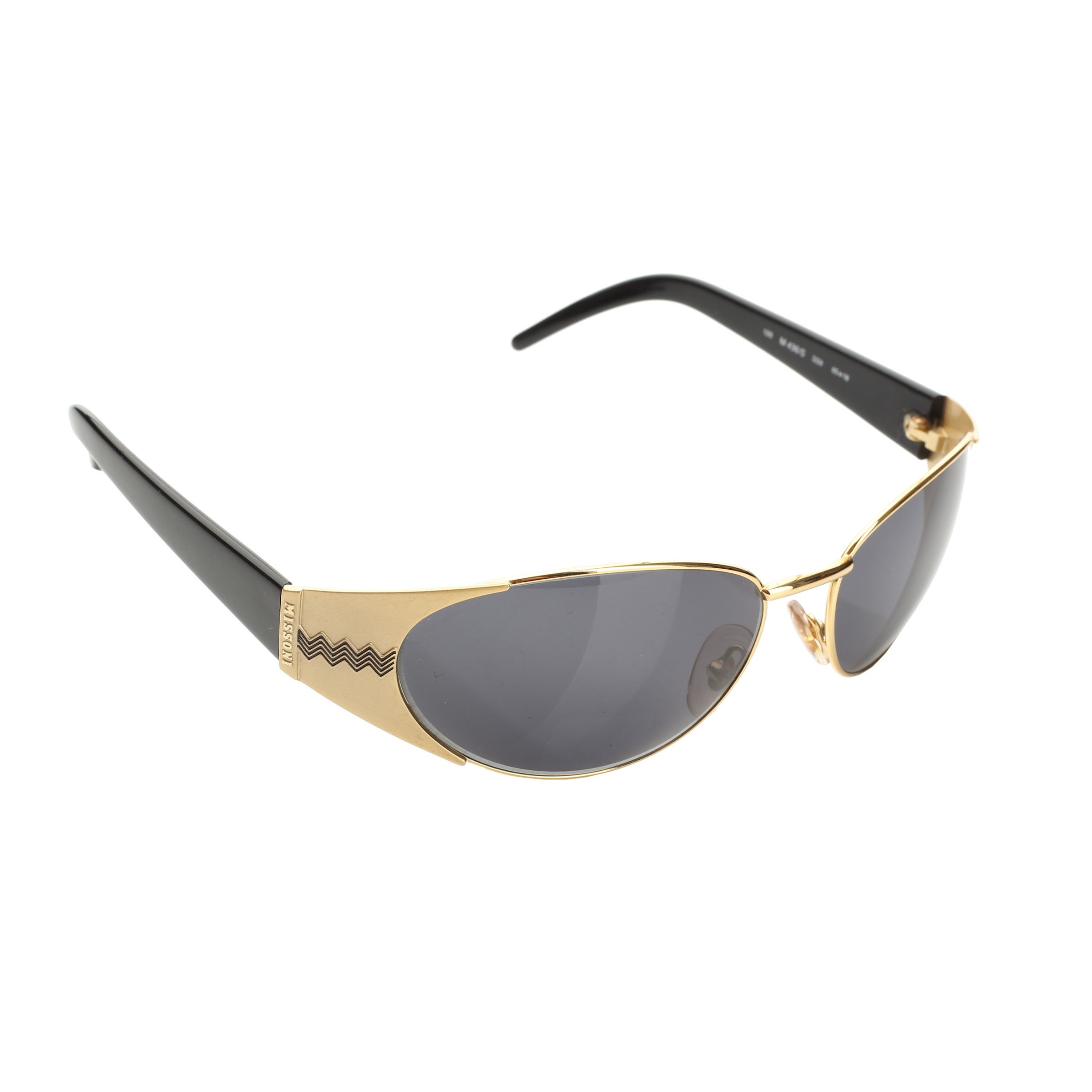 Missoni Missoni 90s Wraparound Gold and Black Sunglasses Size ONE SIZE - 1 Thumbnail