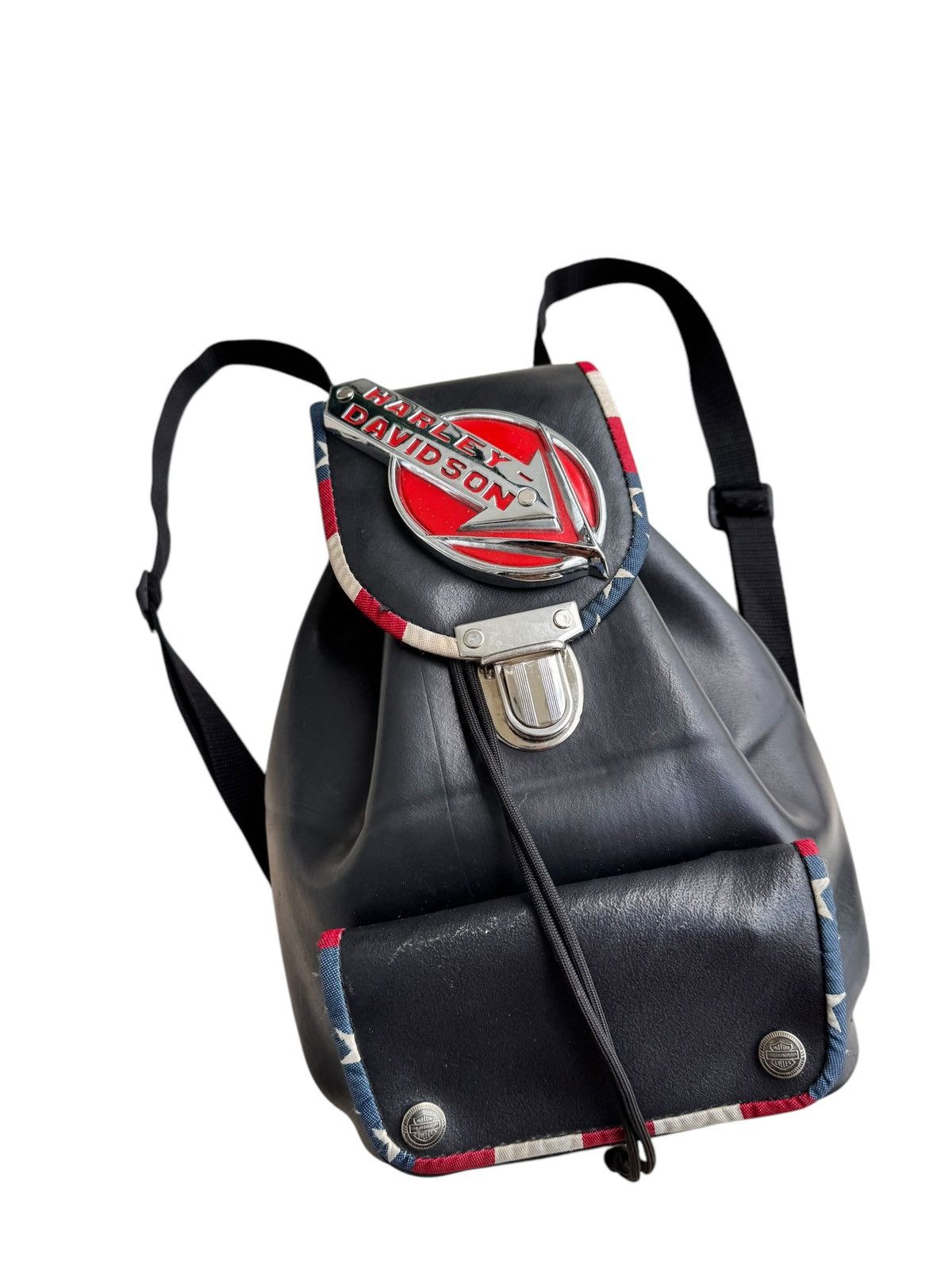Harley Davidson Vintage Harley Davidson Black Rubber Denim Bagpack Unique Size ONE SIZE - 14 Thumbnail