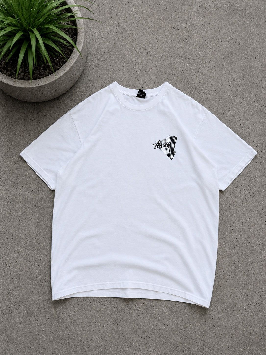 Stussy 00s Stüssy Big Back Print Dot Arrow Logo T-Shirt White L Size US L / EU 52-54 / 3 - 1 Thumbnail
