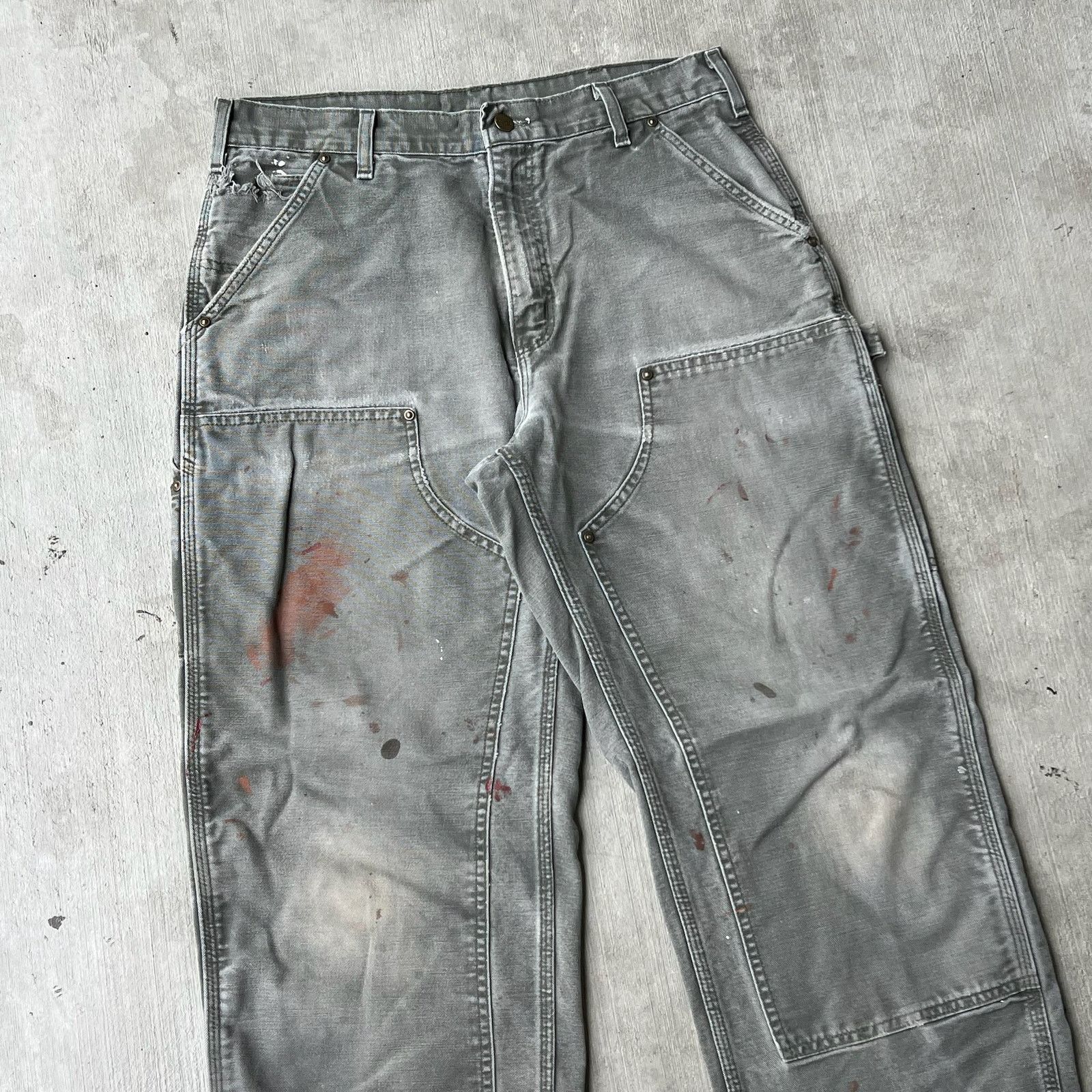 Carhartt × Vintage Carhartt MOS green double knee work wear carpenter pants Size US 32 / EU 48 - 2 Thumbnail