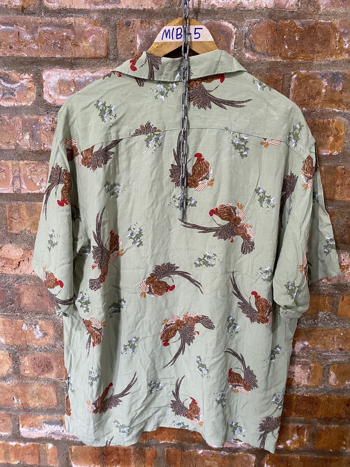 Yoshiyuki Konishi 1990s 🔥SAMPLE Karl Helmut Rooster Rayon button up Size XL / US 12-14 / IT 48-50 - 12 Thumbnail