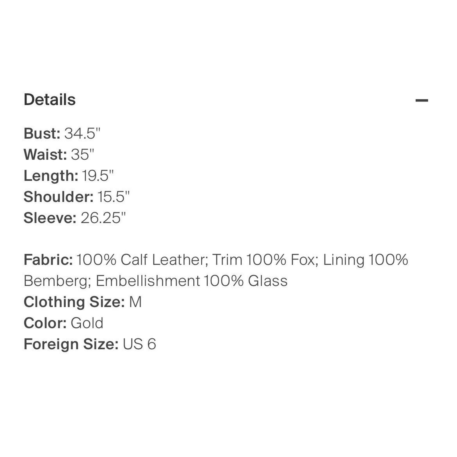 Marc Jacobs Marc Jacobs Fox Fur Leather Jacket Gold Sequin Lips M 6 Size M / US 6-8 / IT 42-44 - 5 Thumbnail
