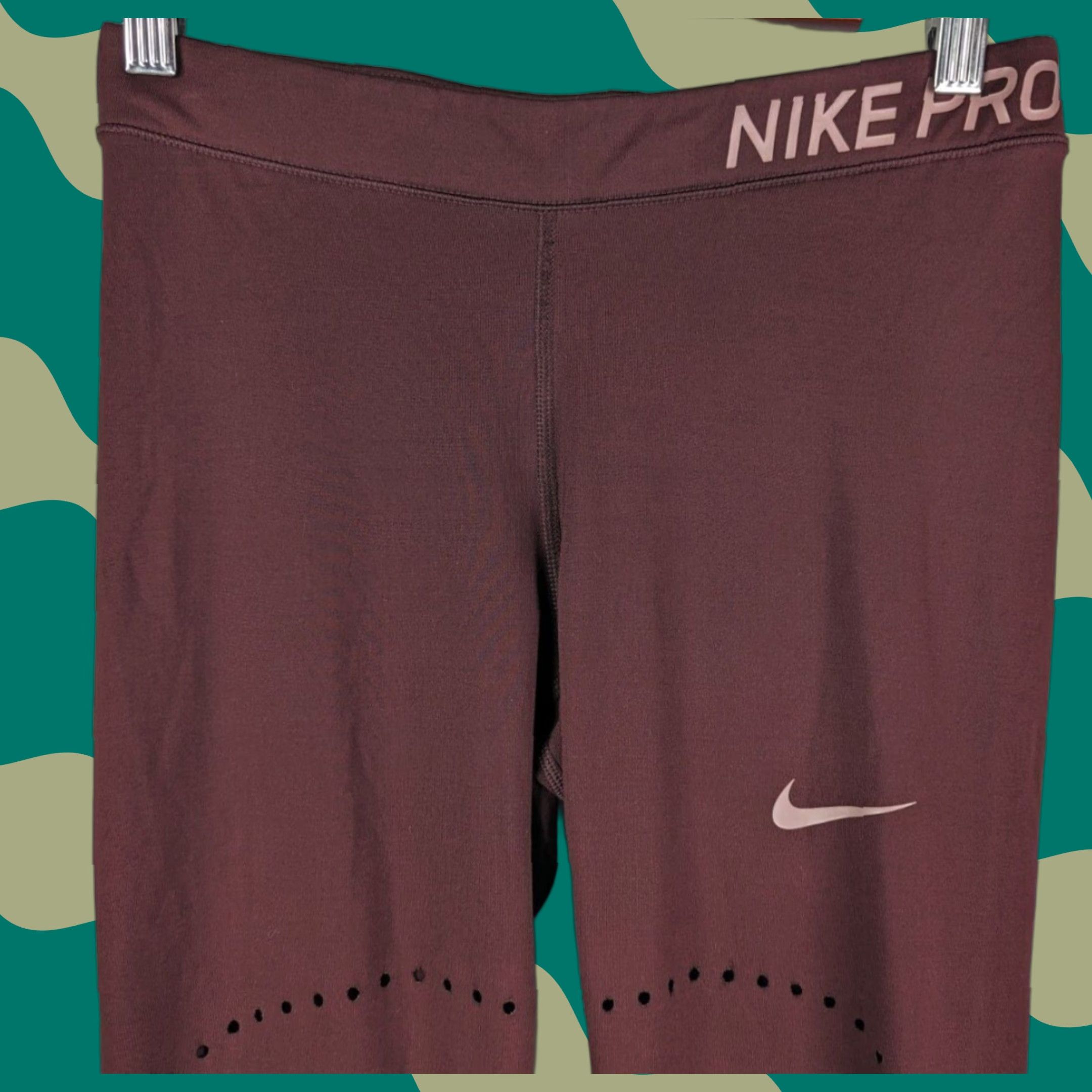 Nike Nike Pro Leggings Womens Medium Tights Sport Red Elastic Compression Athletic Training Activewear Fall Spring Summer Winter Size 32" / US 10 / IT 46 - 1 Thumbnail