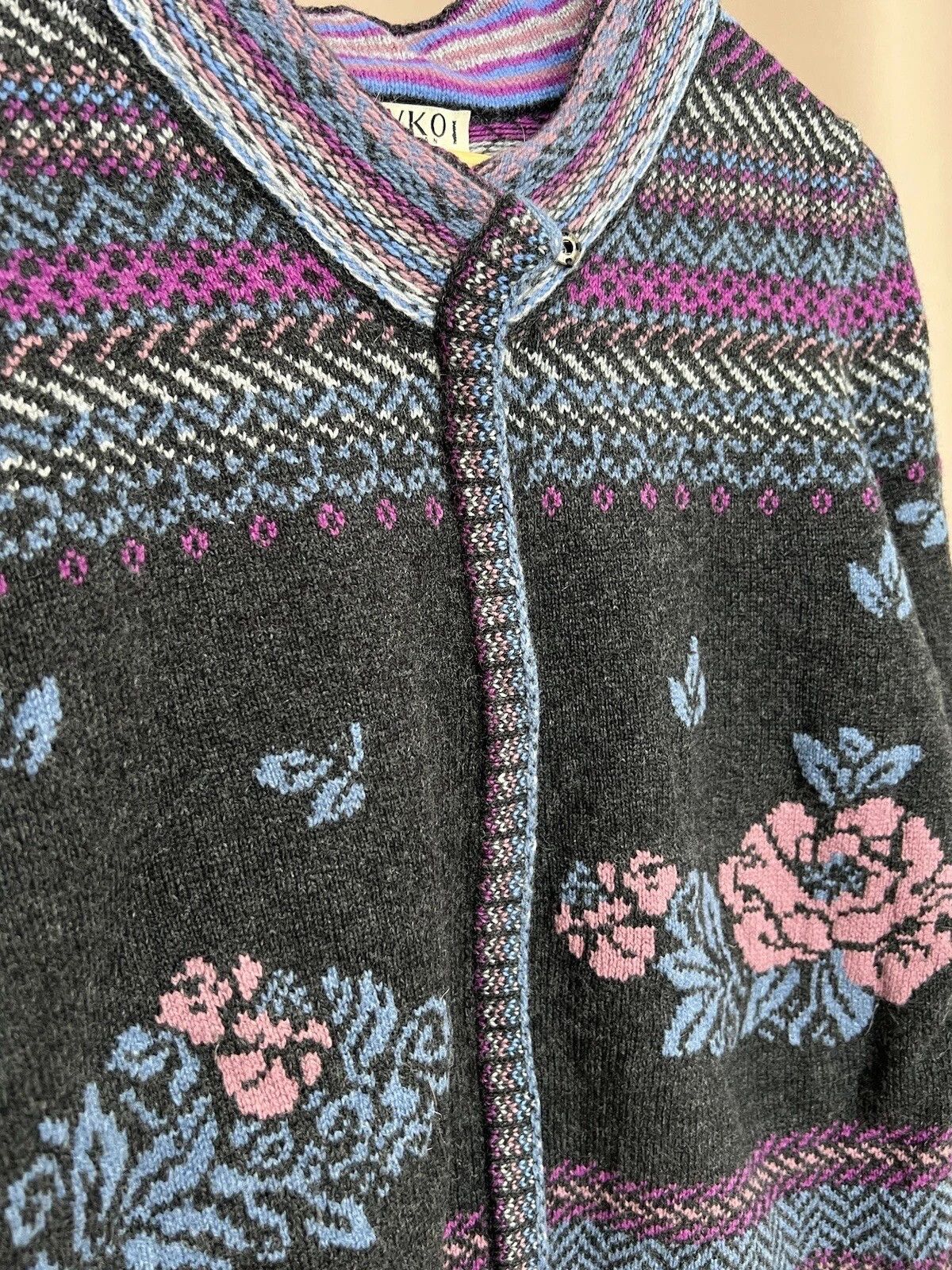 Other Ivko Wool Knit Zip Sweater Womens Size M Vintage Cardigan Size M / US 6-8 / IT 42-44 - 8 Thumbnail