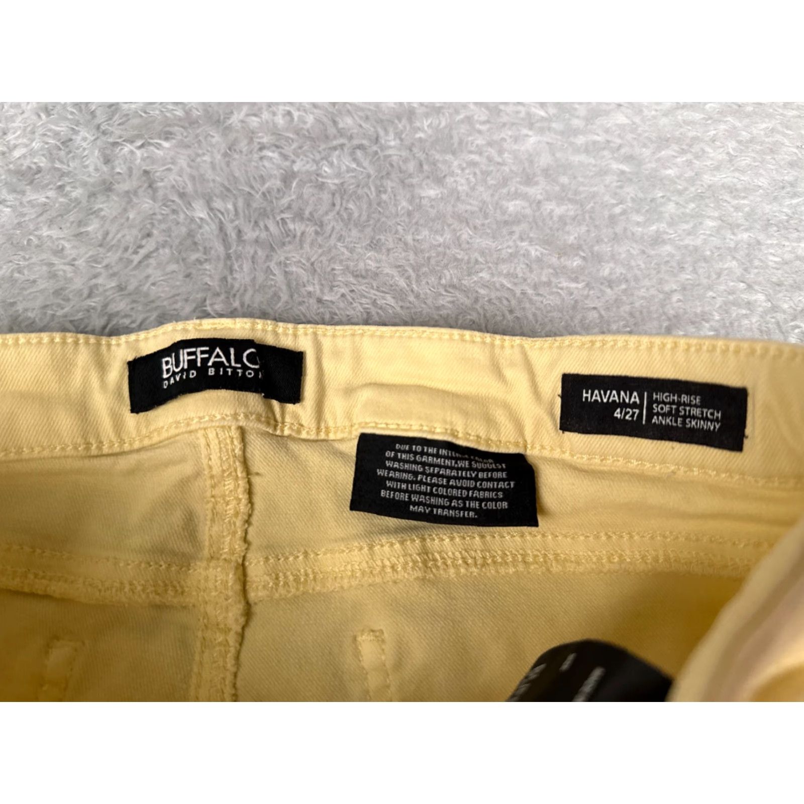 Buffalo David Bitton Buffalo Jeans Women's 4 Yellow Denim High Rise Ankle Skinny Size 27" / US 4 / IT 40 - 6 Thumbnail