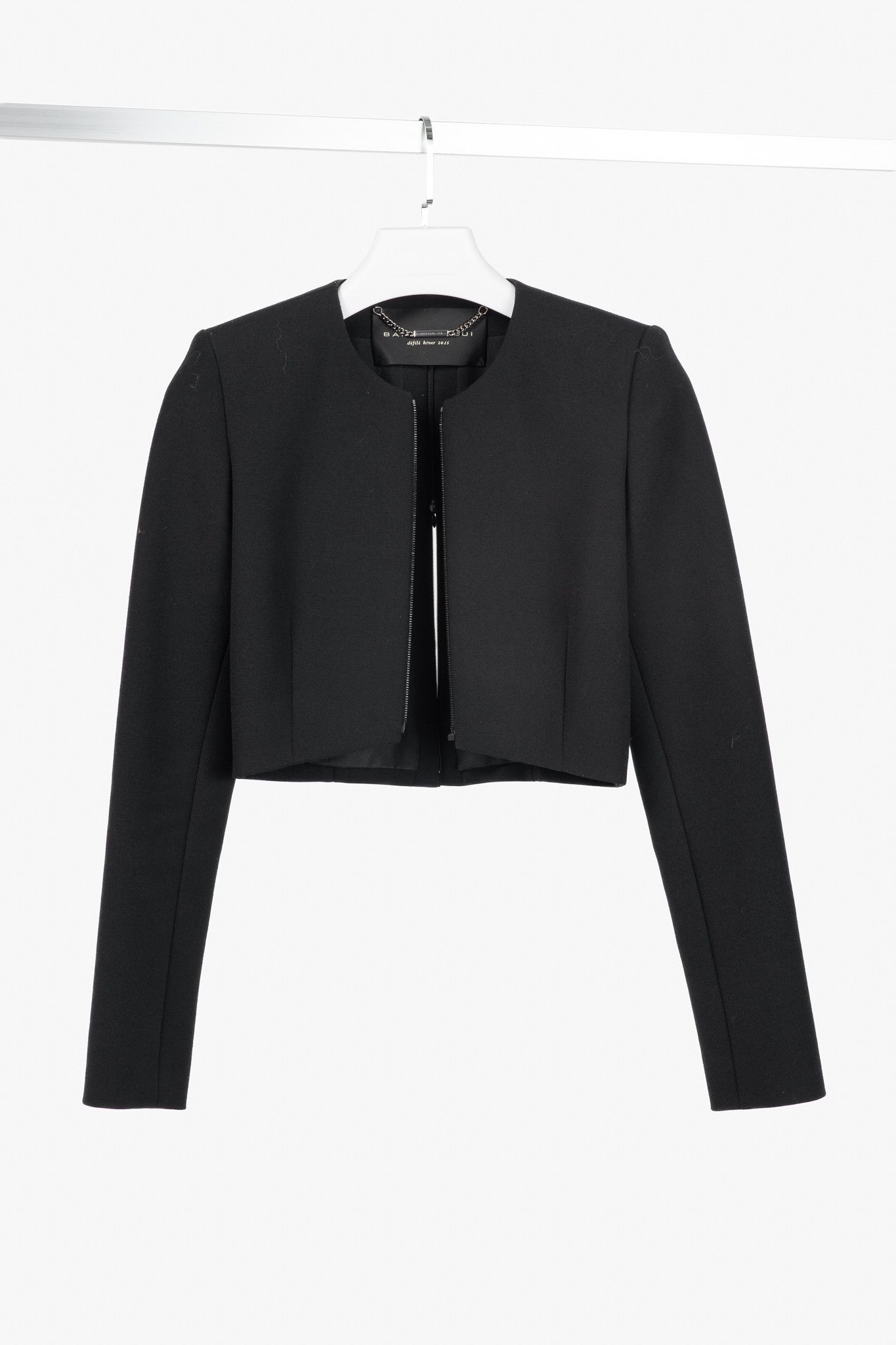 Barbara Bui Barbara Bui AW/15 Runway Black Cropped Zip Jacket Size XS / US 0-2 / IT 36-38 - 1 Thumbnail