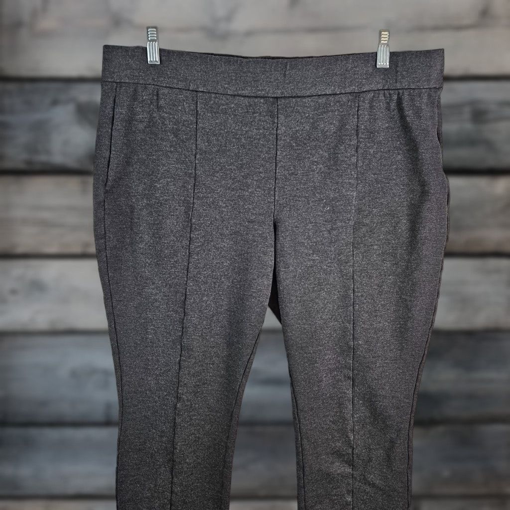 NYDJ NYDJ Womens Ponte Knit Cropped Pants Sz 16 Gray Pull On High Rise Size 38" / US 16 / IT 52 - 1 Thumbnail
