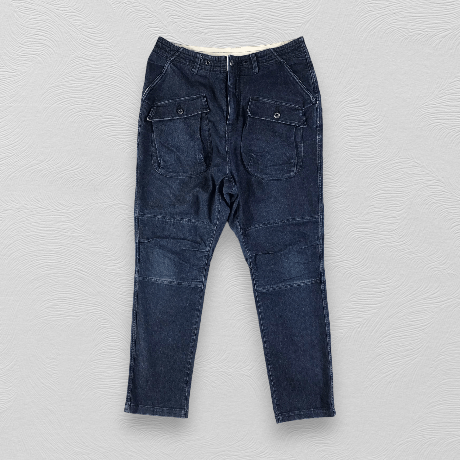 Japanese Brand Rage Blue Denim Double Pocket Baggy Denim KJ1563 Size US 32 / EU 48 - 1 Thumbnail