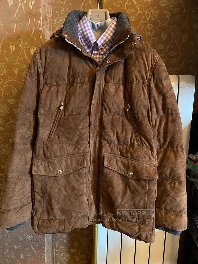 Brunello Cucinelli Brunello Cucinelli Real leather down jacket, Hungarian gra Size US L / EU 52-54 / 3 - 1 Thumbnail