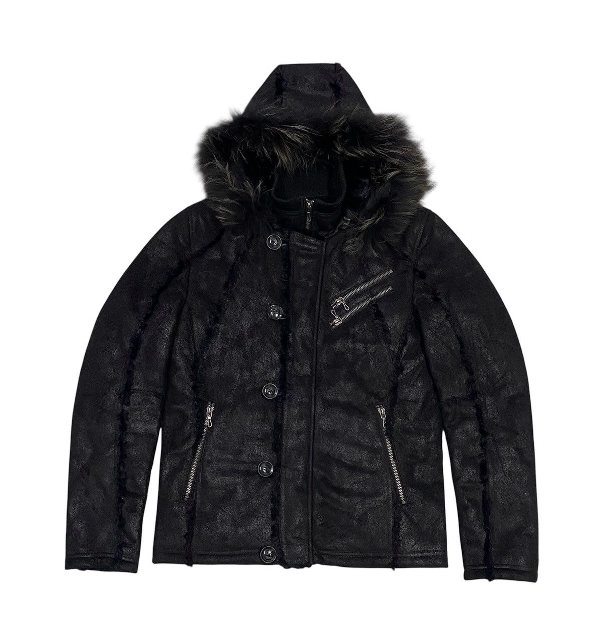 GOSTAR DE FUGA Fuga Waxed Faux Fur Suede Cotton Hoodie Jacket Size M / US 6-8 / IT 42-44 - 1 Thumbnail