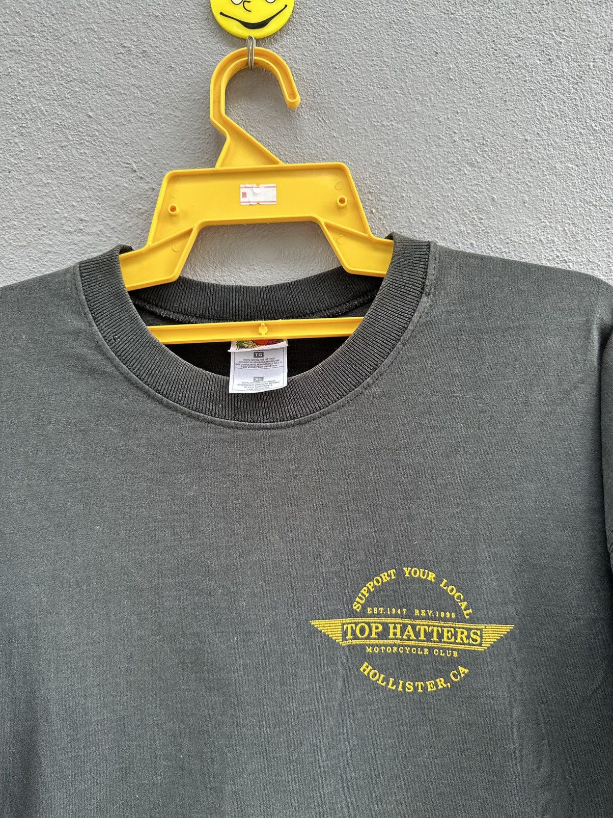 Harley Davidson Thrashed Vintage 90s Top Hatters Motorcyle Club Faded Grunge Size US XL / EU 56 / 4 - 6 Thumbnail