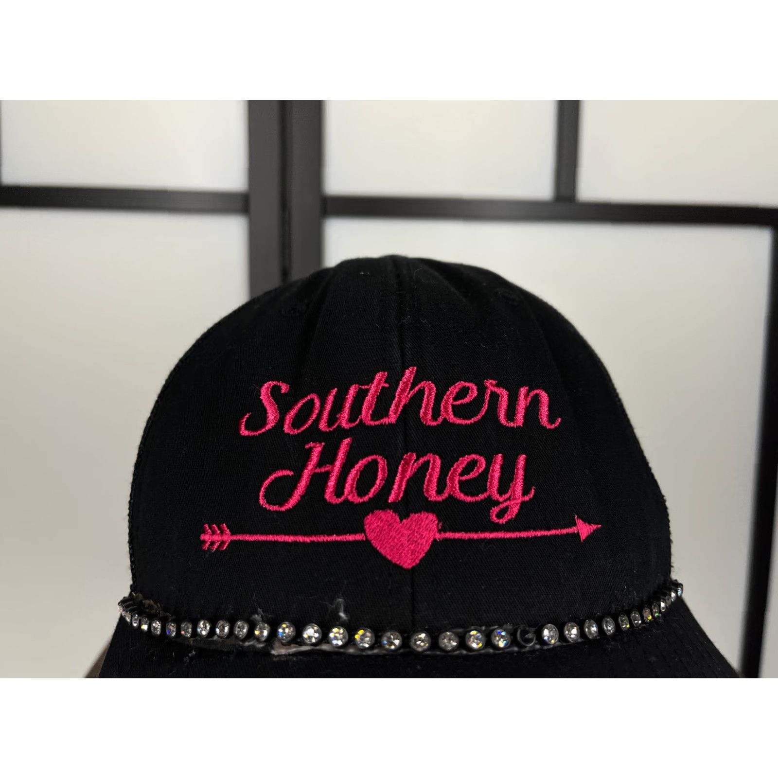 Vintage Southern Honey Hat Cap Snap Back Trucker Bling Nylon Blend One Size Black Womens Size ONE SIZE - 2 Thumbnail