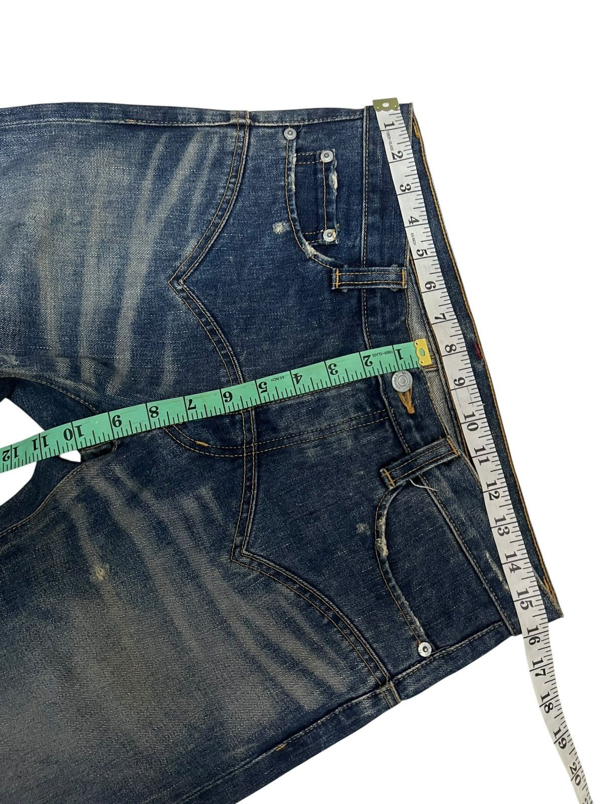 Issey Miyake VINTAGE SUNAOKUWAHARA SELVEDGE DISTRESSED ISSEY MIYAKE JEAN Size US 31 - 17 Thumbnail