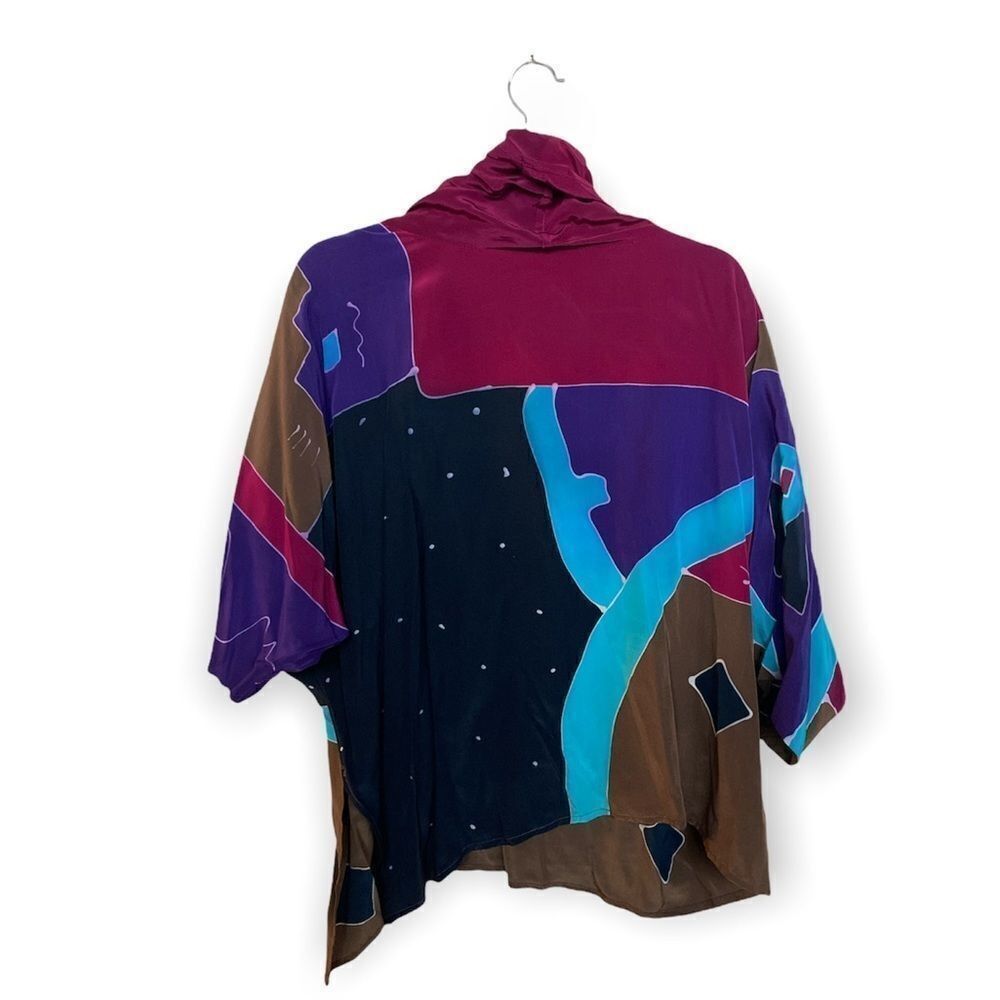 Other Shekina Forms in Silk Hand-Painted Vintage Silk Top | Abstra Size ONE SIZE - 3 Thumbnail