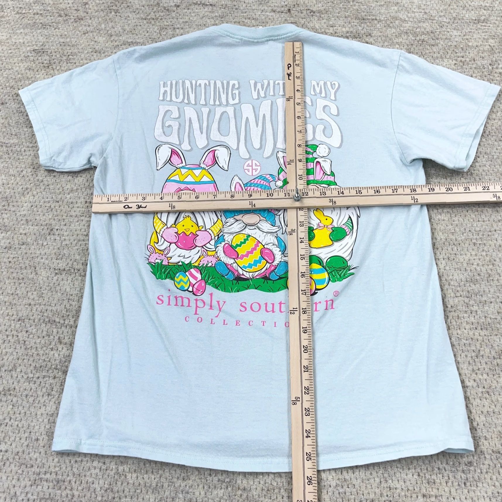 Vintage VINTAGE Simply Southern Shirt Women Medium Light Blue Tee Easter Egg Nome Chick Size M / US 6-8 / IT 42-44 - 6 Thumbnail