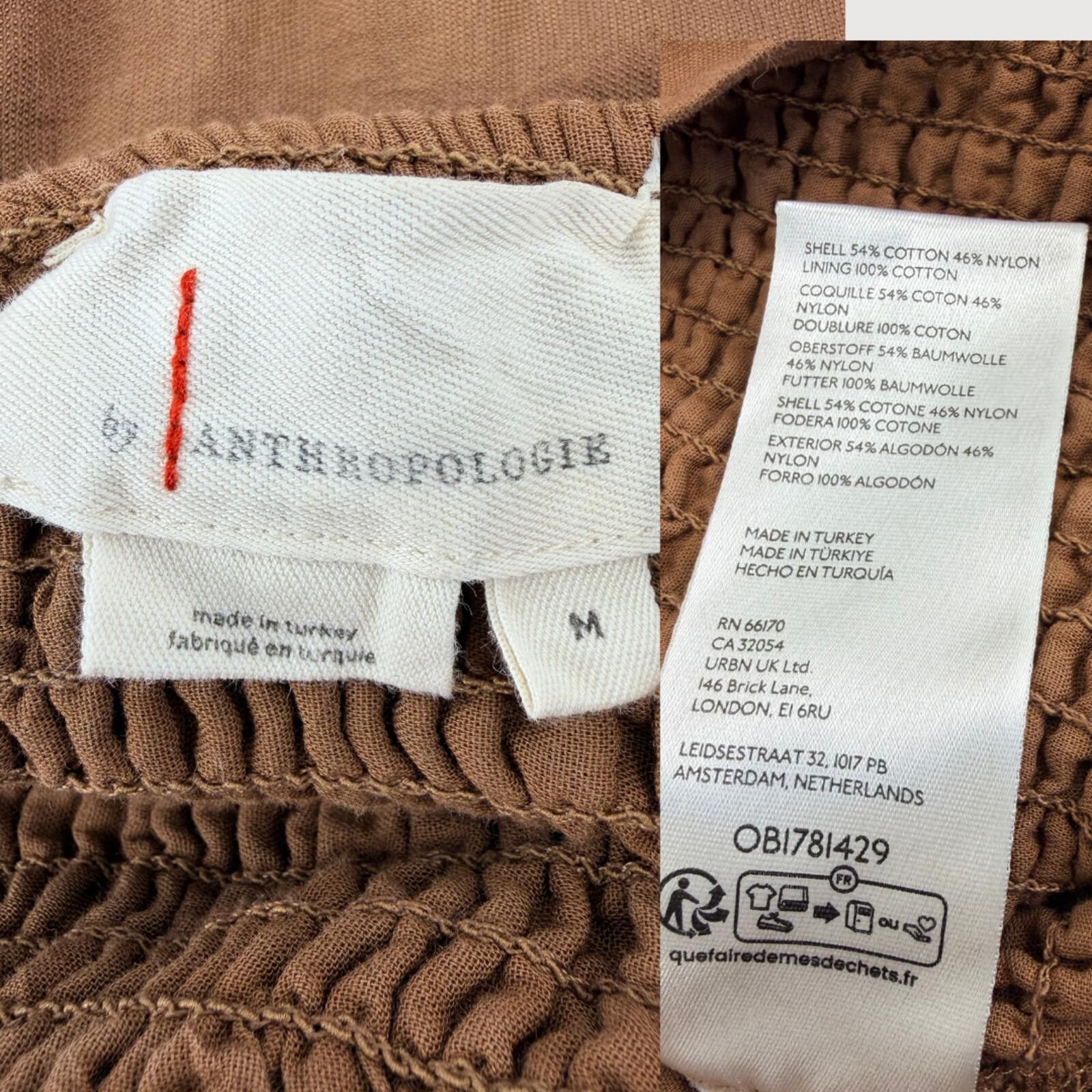 Other Anthropologie Smocked Mini Dress Brown M Size M / US 6-8 / IT 42-44 - 4 Thumbnail