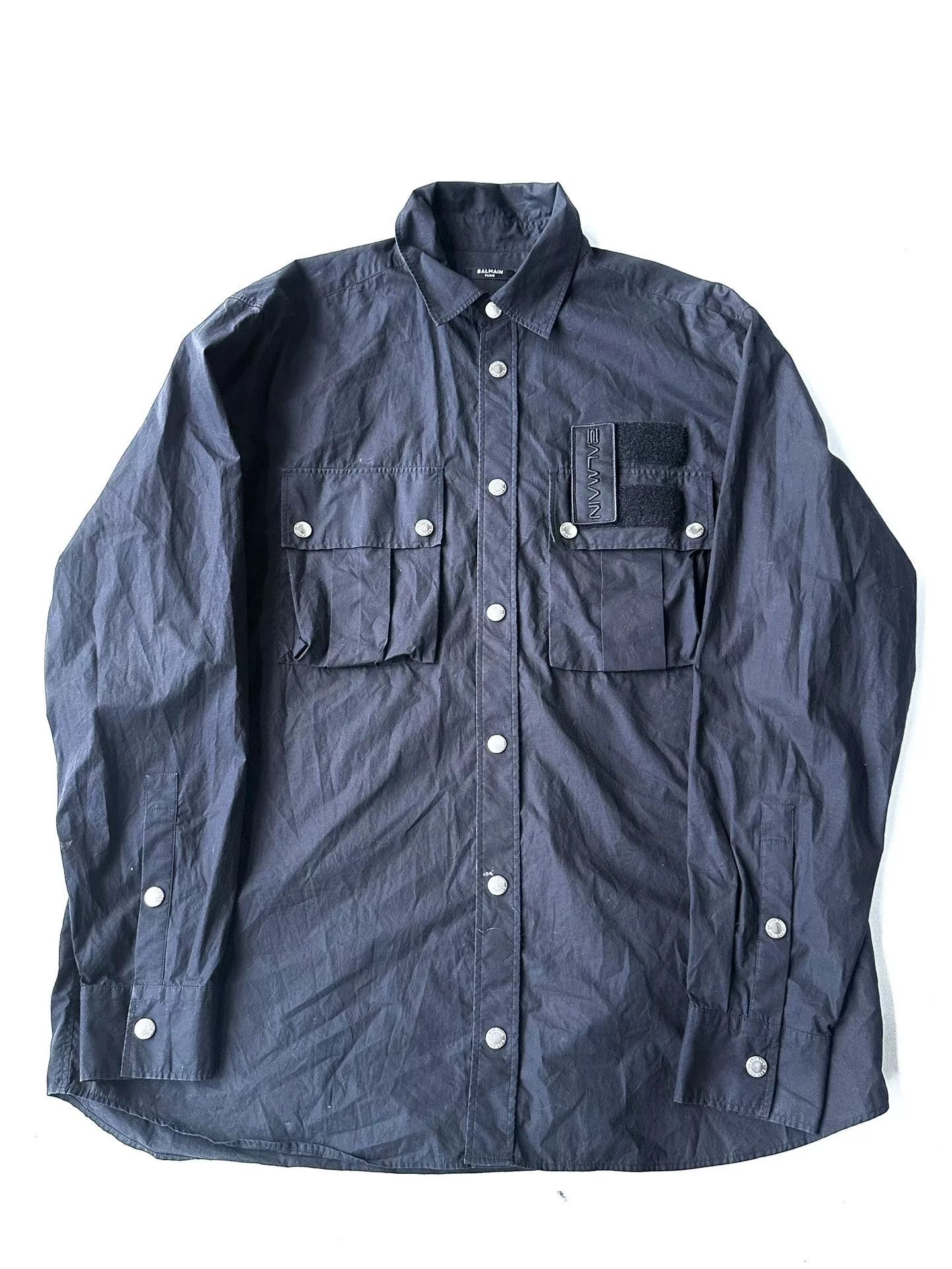 Balmain BALMAIN Solid Single-Breasted Pocket Shirt Size US M / EU 48-50 / 2 - 2 Thumbnail