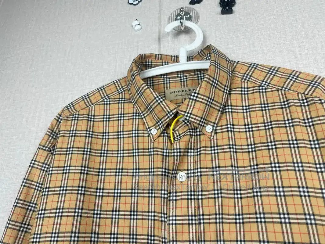 Burberry Burberry Yellow Plaid Cotton Men's Shirt. Size US M / EU 48-50 / 2 - 2 Thumbnail