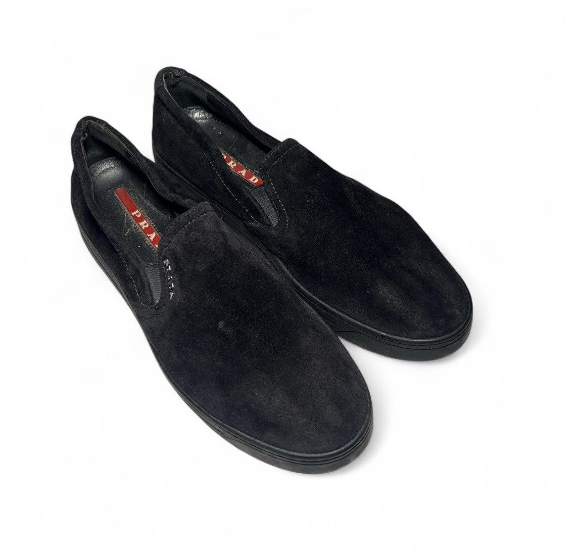Prada Women Prada sports suede black flat bottom slip on shoes Size US 8 / IT 38 - 1 Thumbnail