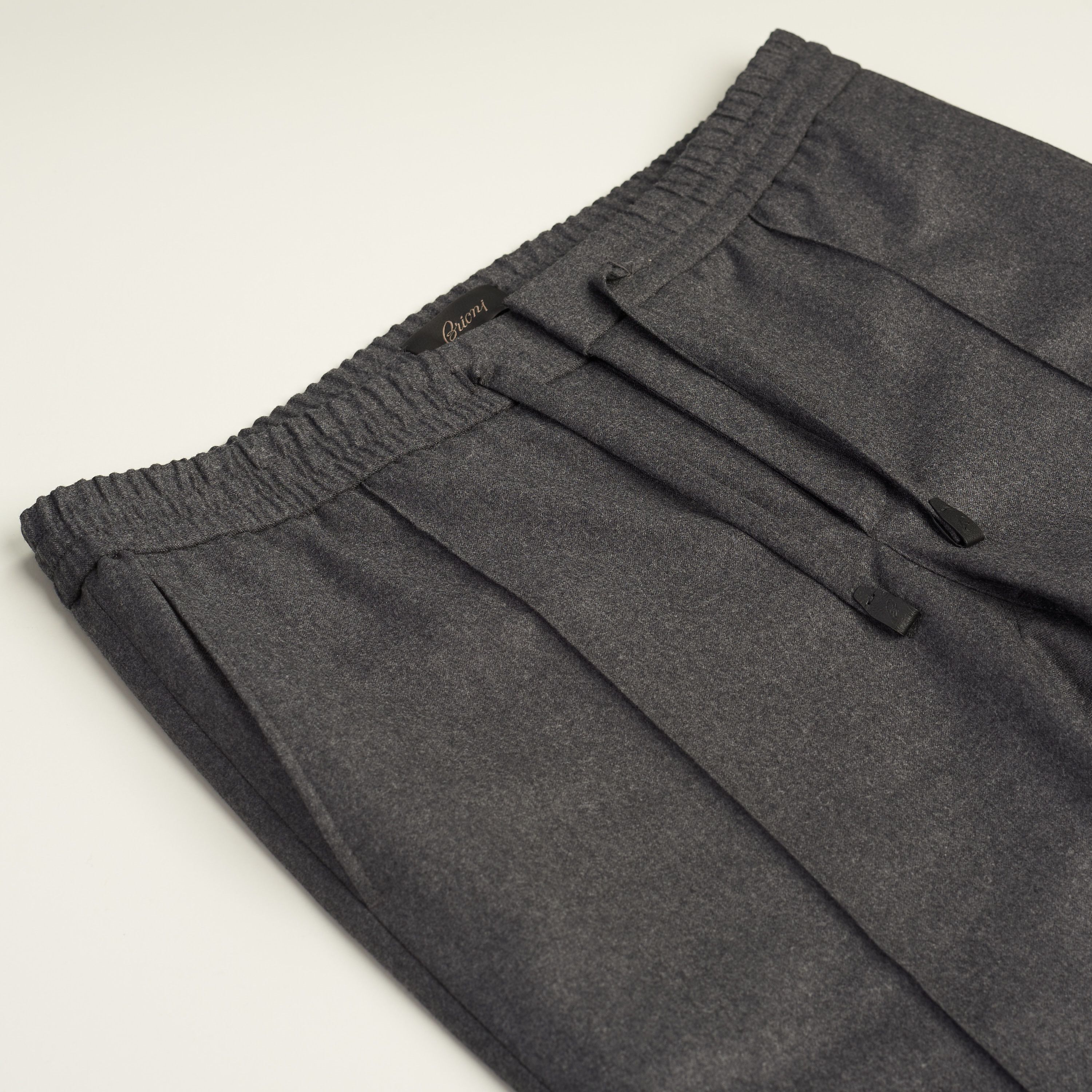 Brioni Gray Sidney Trousers - Cashmere & Wool Flannel, Drawstring Size US 32 / EU 48 - 11 Thumbnail
