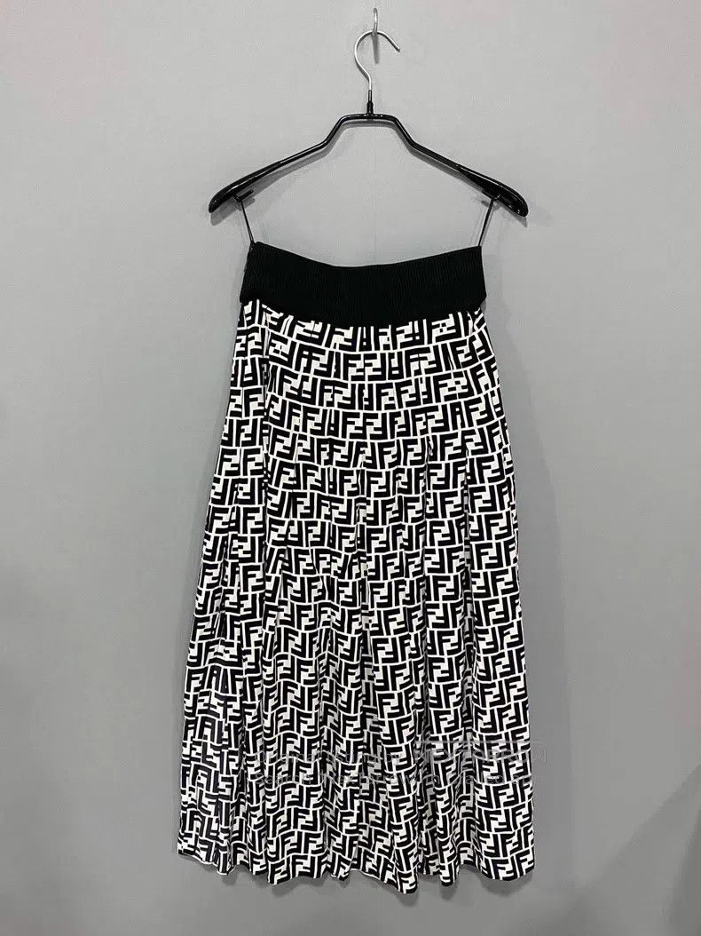 Fendi Fendi Full Print Monogram Silk Maxi Dress Size 25" / US 0 / IT 36 - 3 Thumbnail