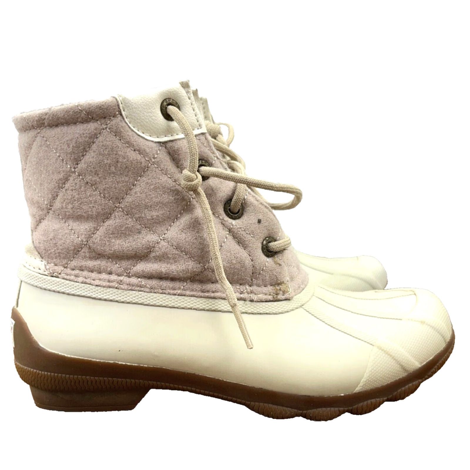 Sperry Sperry Top Sider Boot Wool Quilt Duck Boots Women Size 5 Beige Cap Toe Ankle Bootie STS82538 Size S / US 4 / IT 40 - 2 Thumbnail