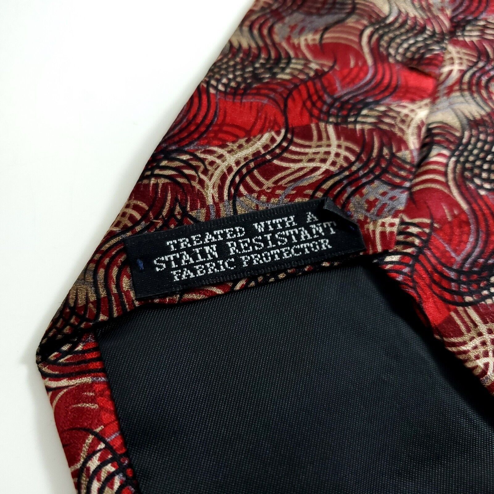 Liz Claiborne Crazy Horse Claiborne Stain Resistant Print Red Tan Abstract Size ONE SIZE - 4 Thumbnail
