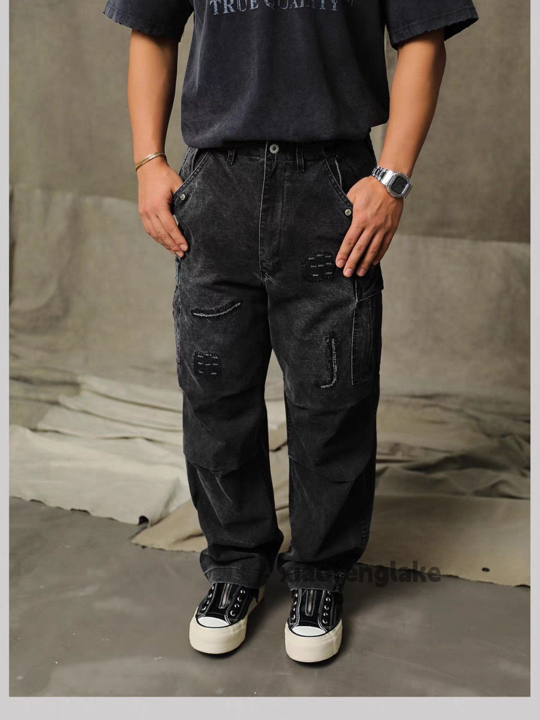 Designer × Japanese Brand × Vintage washed faded utility pleated military ripped cargo pants Size US 34 / EU 50 - 3 Thumbnail