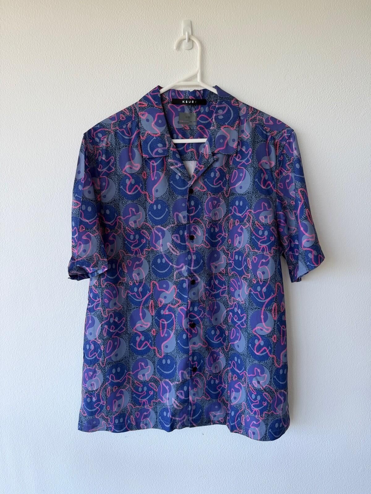 Ksubi new ksubi medium short sleeve resort shirt yin yang blue Size US M / EU 48-50 / 2 - 1 Thumbnail