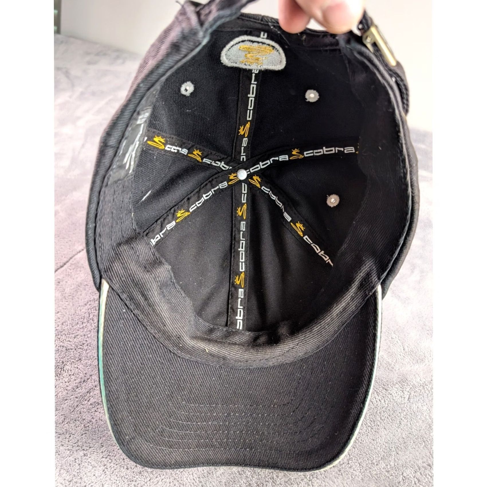 Logo 7 Cobra Golf Hat Black Embroidered Logo Adjustable Strapback Cap Mens Twill Cotton" Size ONE SIZE - 5 Thumbnail