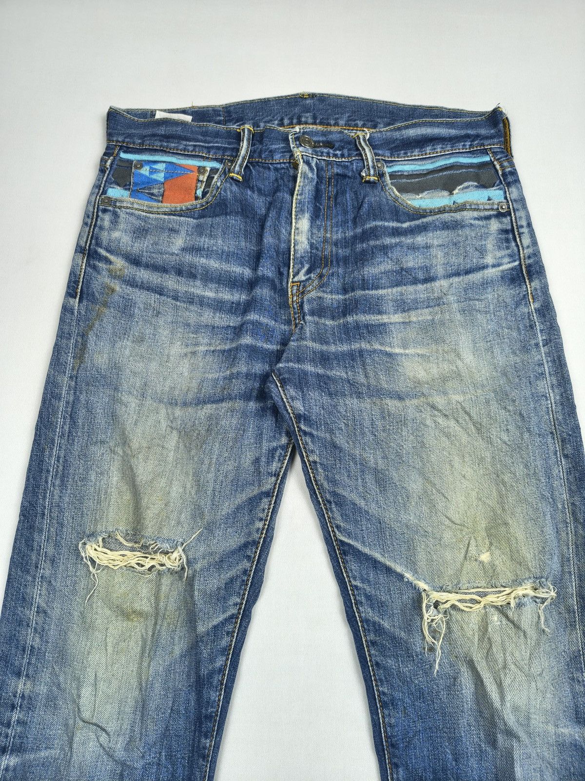 Levi's Levi’s 501 Embroidered Distressed Denim Kapital style (057) Size US 32 / EU 48 - 5 Thumbnail
