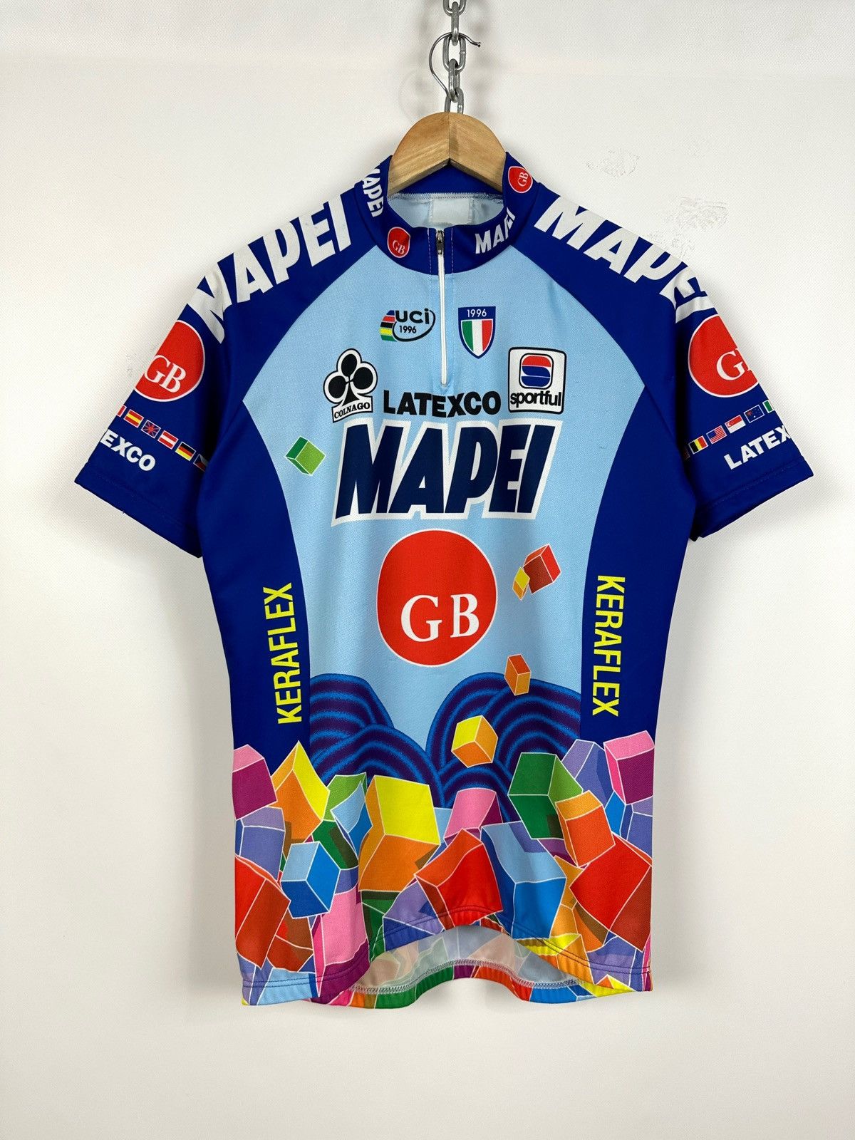 Vintage 1997 Vintage Mapei GB Paris-Roubaix Cycling Jersey Size US XL / EU 56 / 4 - 1 Thumbnail