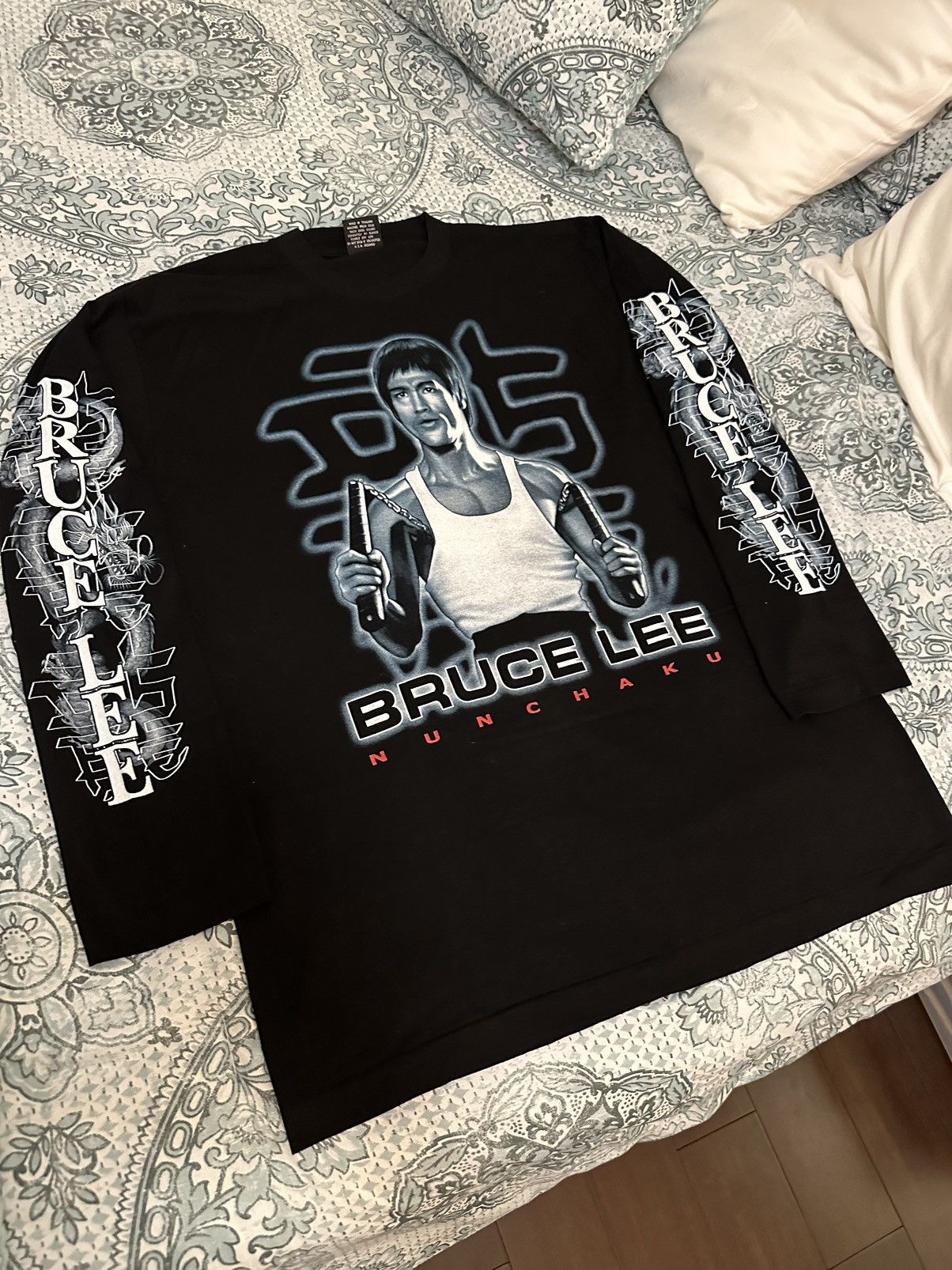 Vintage Vintage 90s single stitch Bruce Lee the dragon long sleeve Size US XL / EU 56 / 4 - 3 Thumbnail