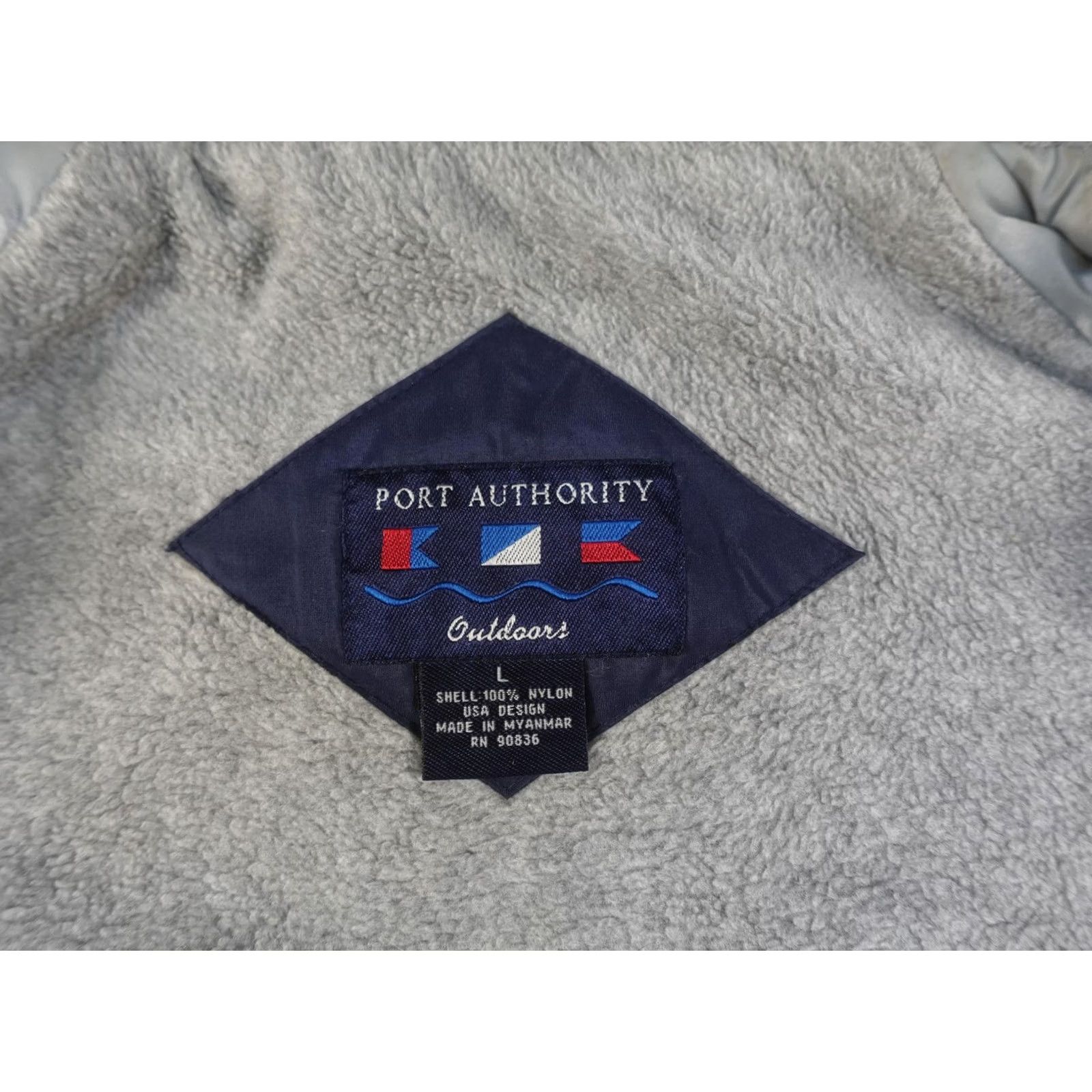 Port Authority VINTAGE Mack Trucks Bomber Jacket Mens Large Blue Fleece Lined Bulldog Logo Size US L / EU 52-54 / 3 - 6 Thumbnail