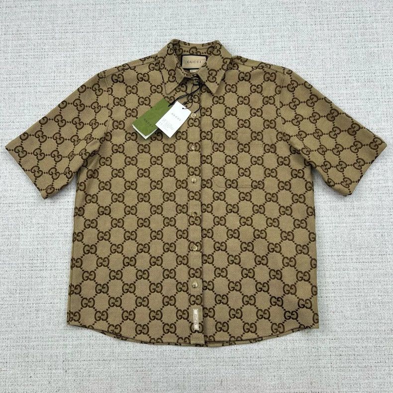 Gucci GucciFW23 double G old flower full print single-breasted sh Size US XXS / EU 40 - 1 Thumbnail