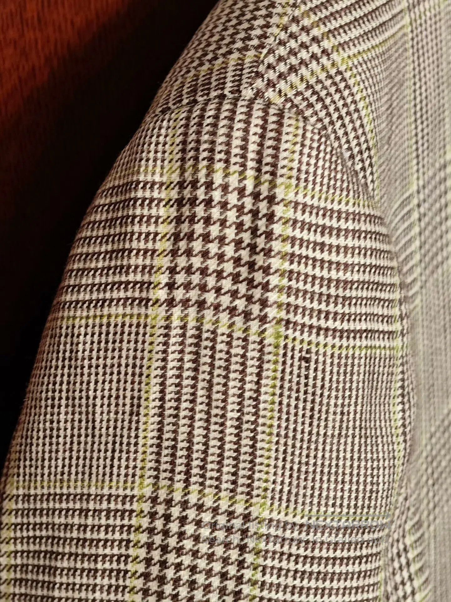 Morgano Italian Linen Checkered Blazer. Size US L / EU 52-54 / 3 - 3 Thumbnail